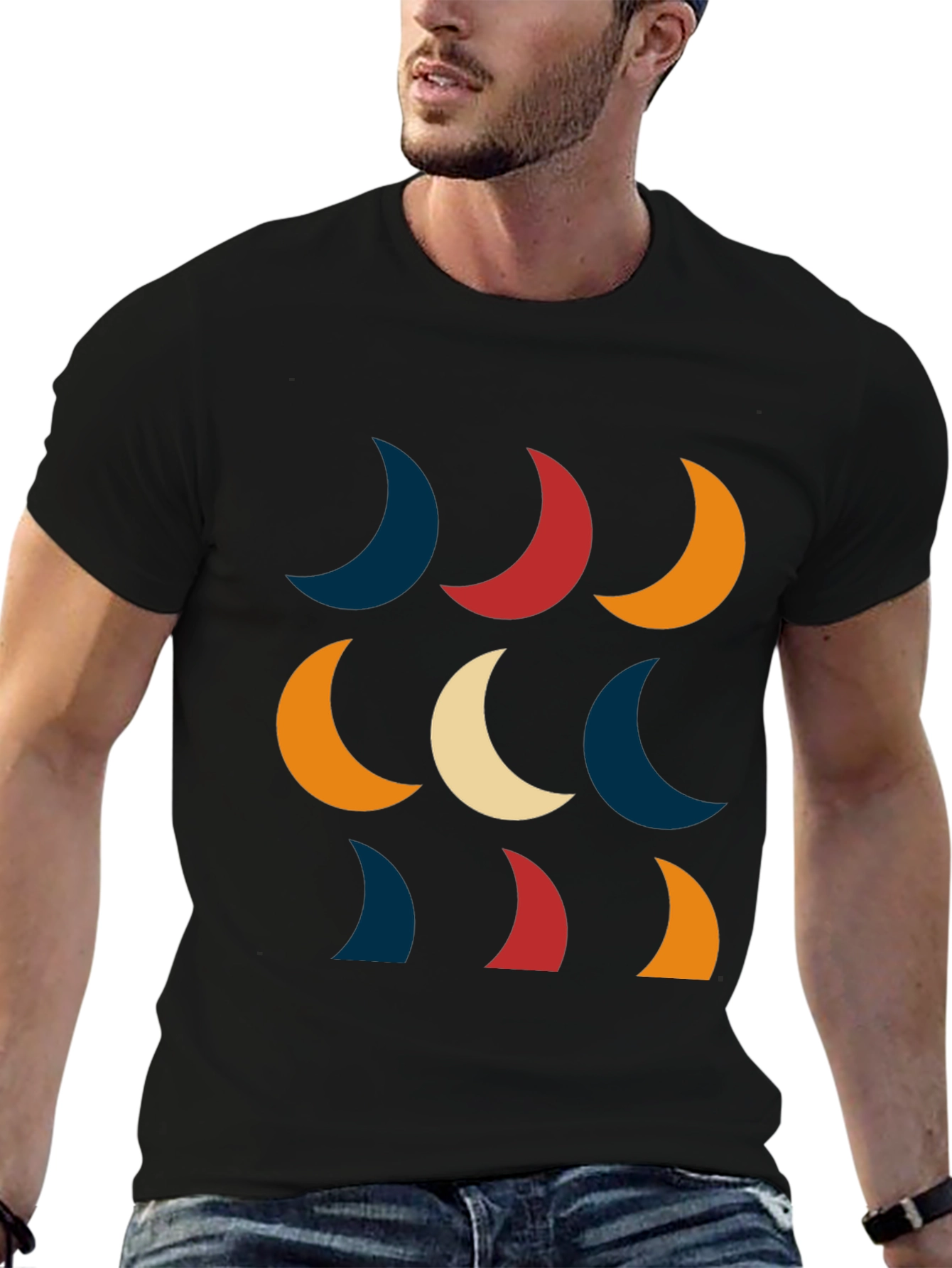 Retro Crescent Moon Graphic Tee