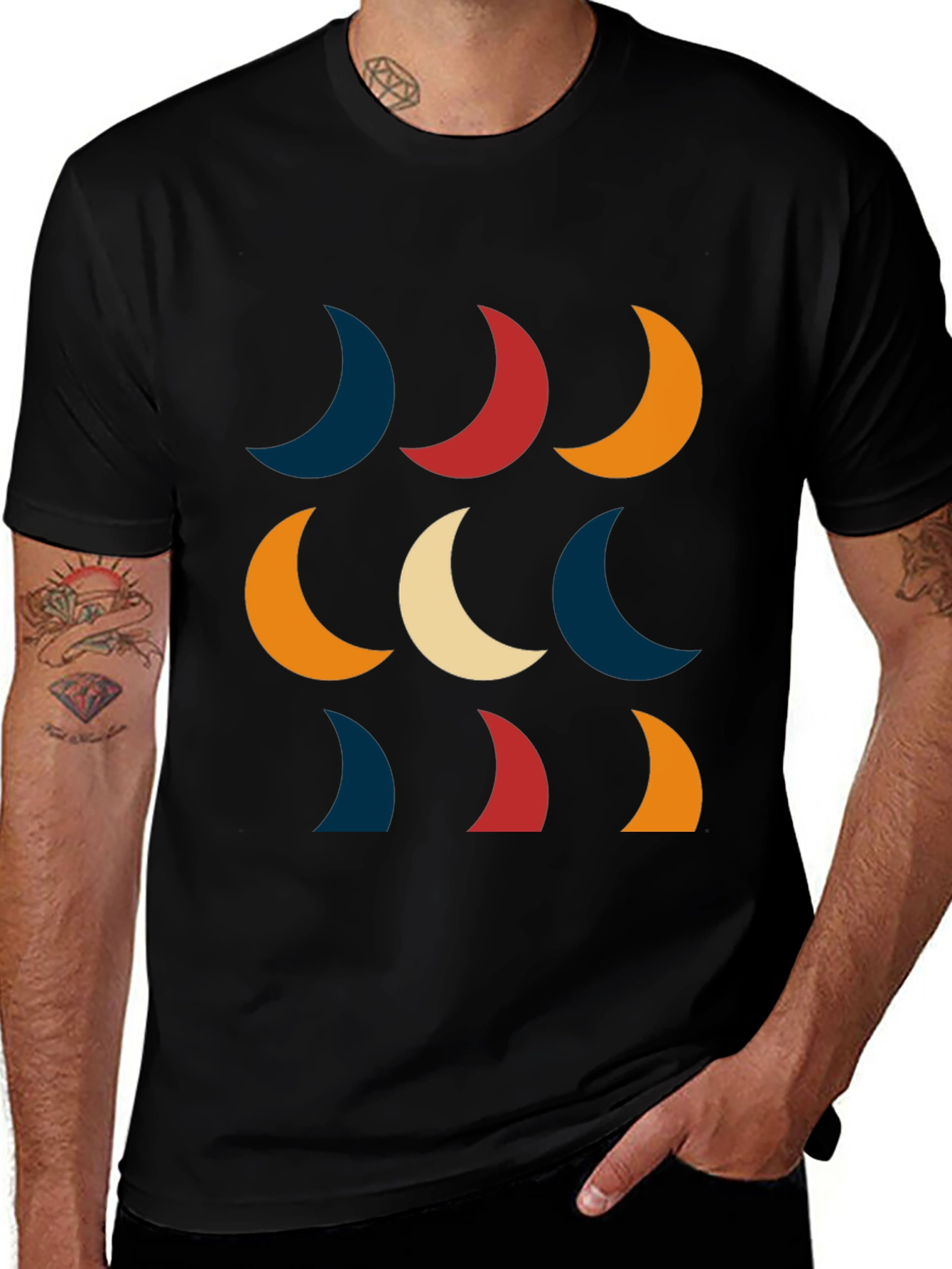 Retro Crescent Moon Graphic Tee