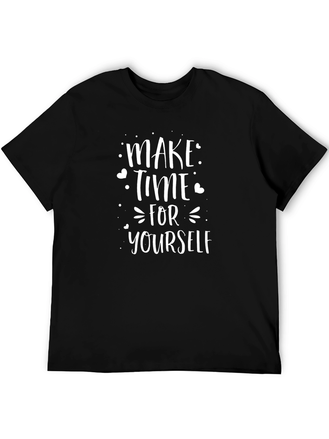 Make Time for Yourself Black Graphic T-Shirt