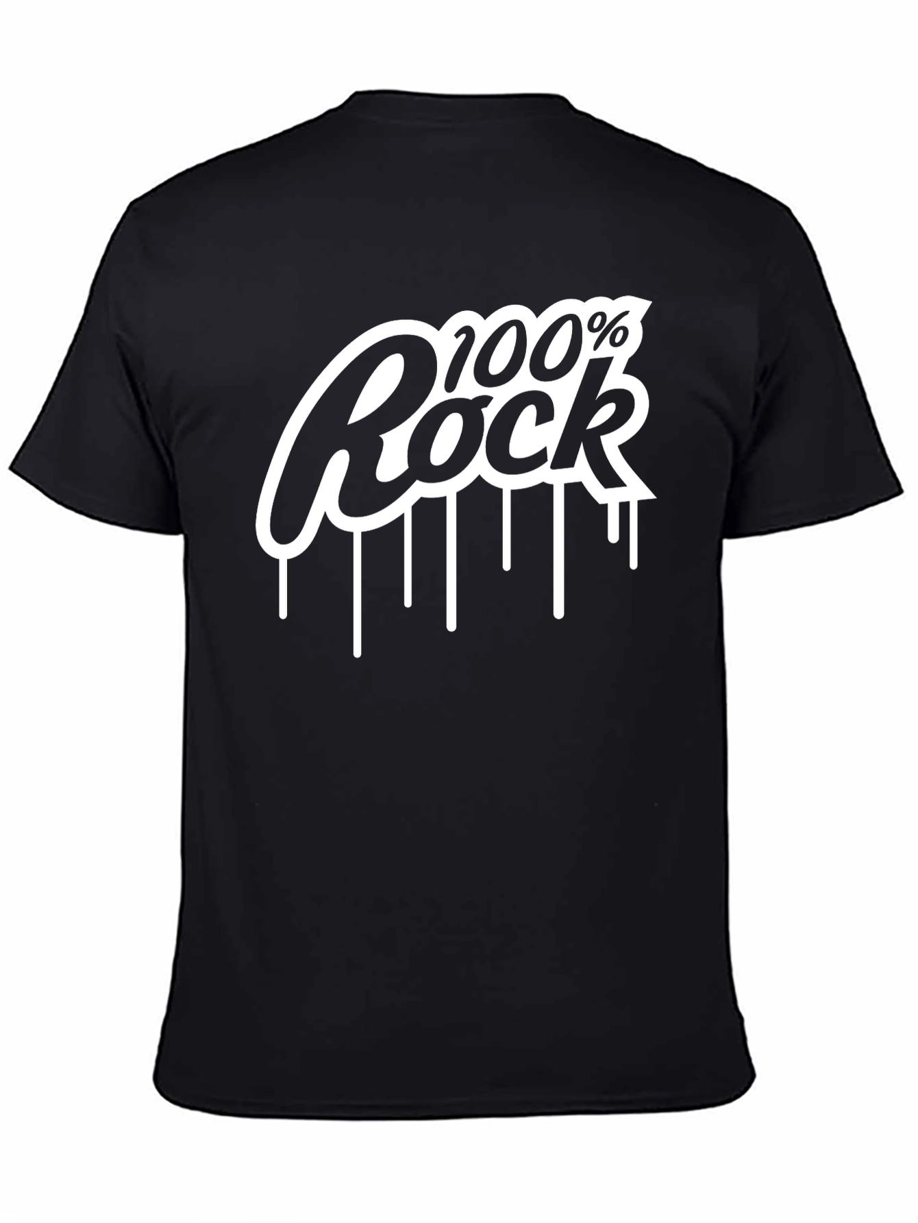 100% Rock Graphic Tee - Black Casual T-Shirt