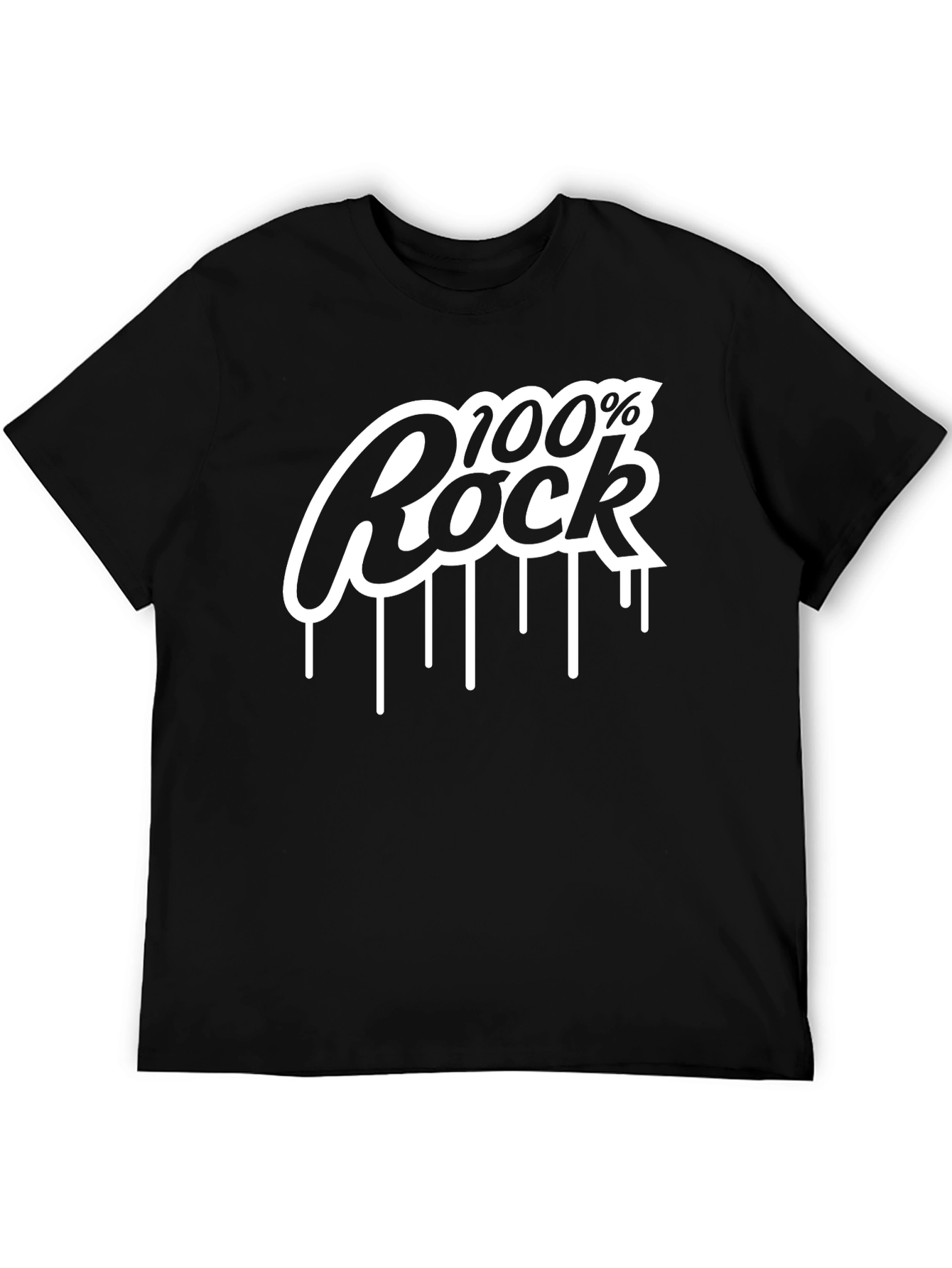 100% Rock Graphic Tee - Black Casual T-Shirt