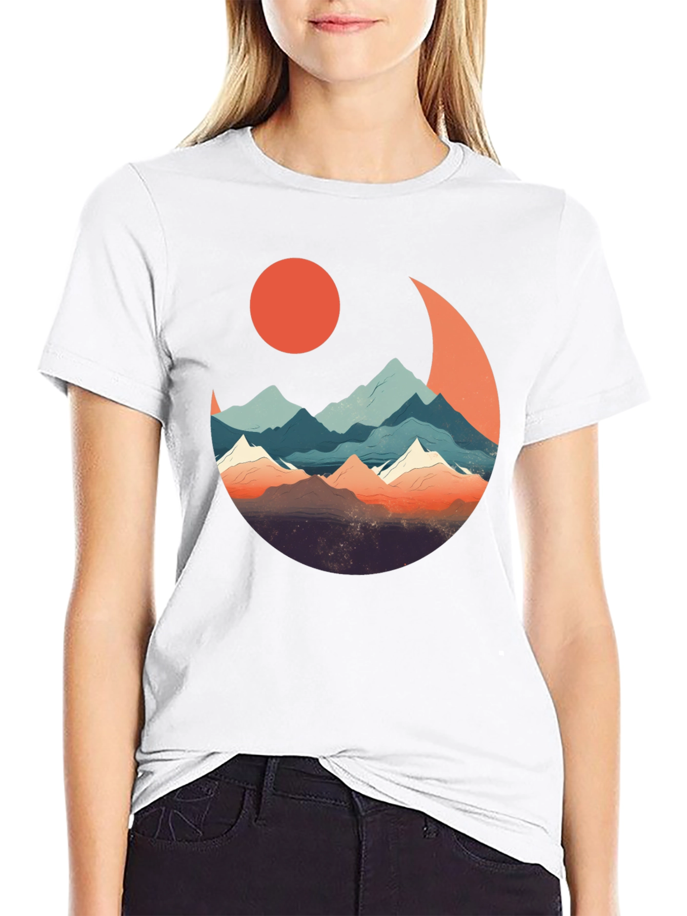 Mountain Moon Graphic Tee - Nature Inspired Design