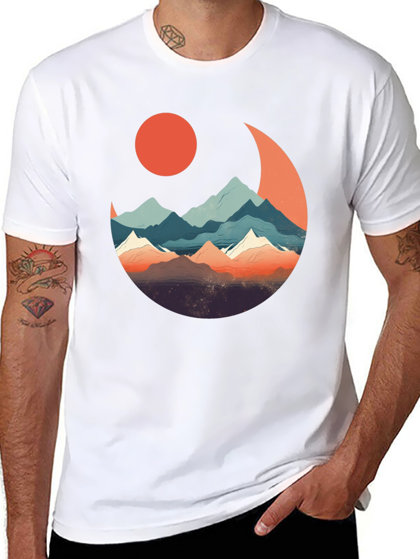 Mountain Moon Graphic Tee - Nature Inspired Design