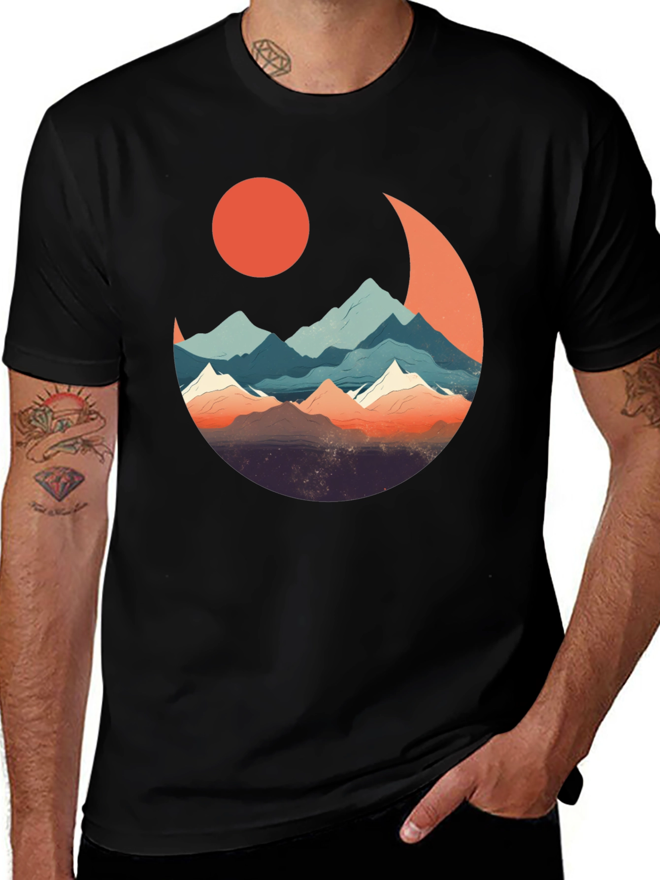 Mountain Moon Graphic Tee - Nature Inspired Design