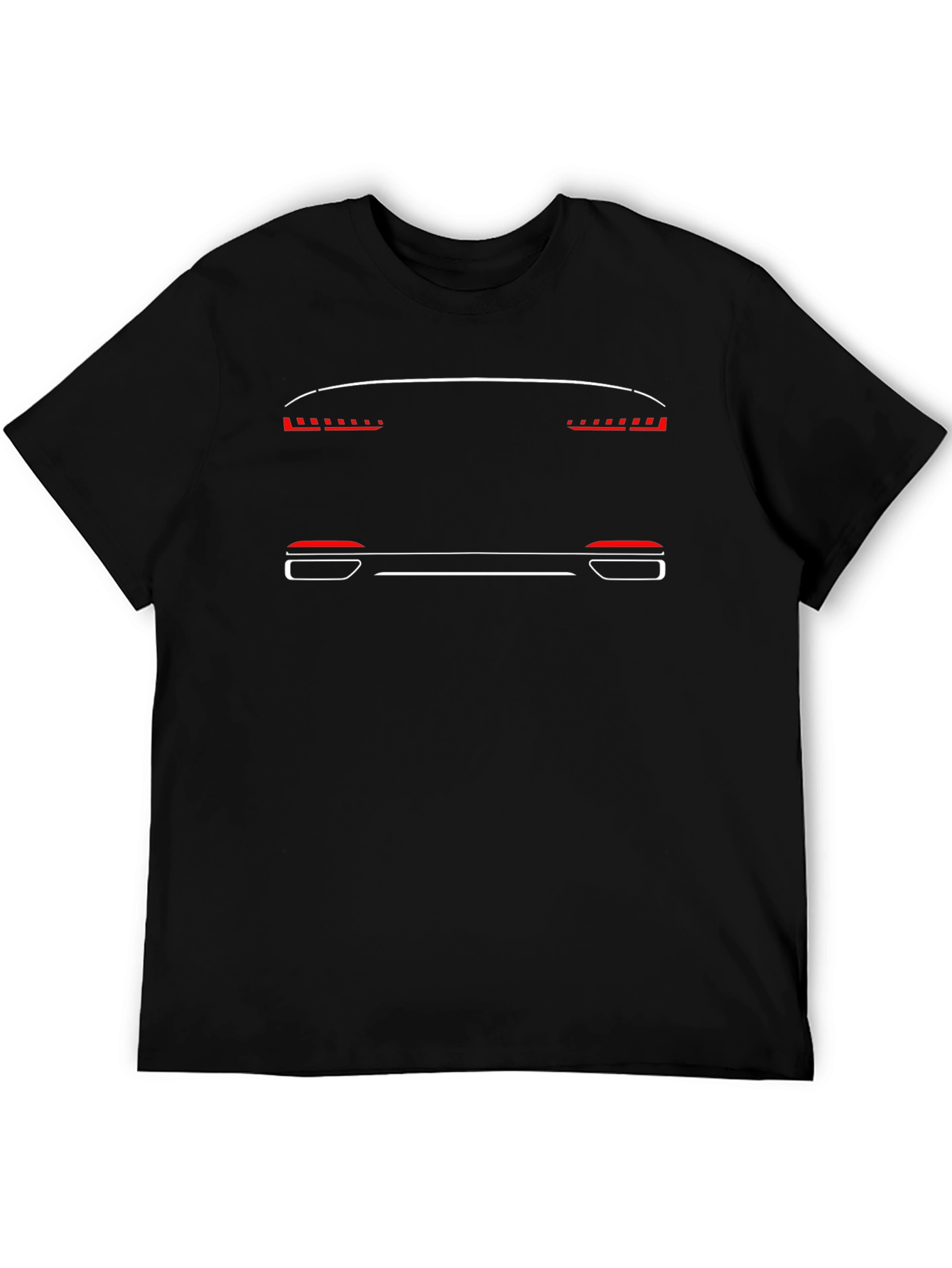 Car Outline Graphic T-Shirt - Black