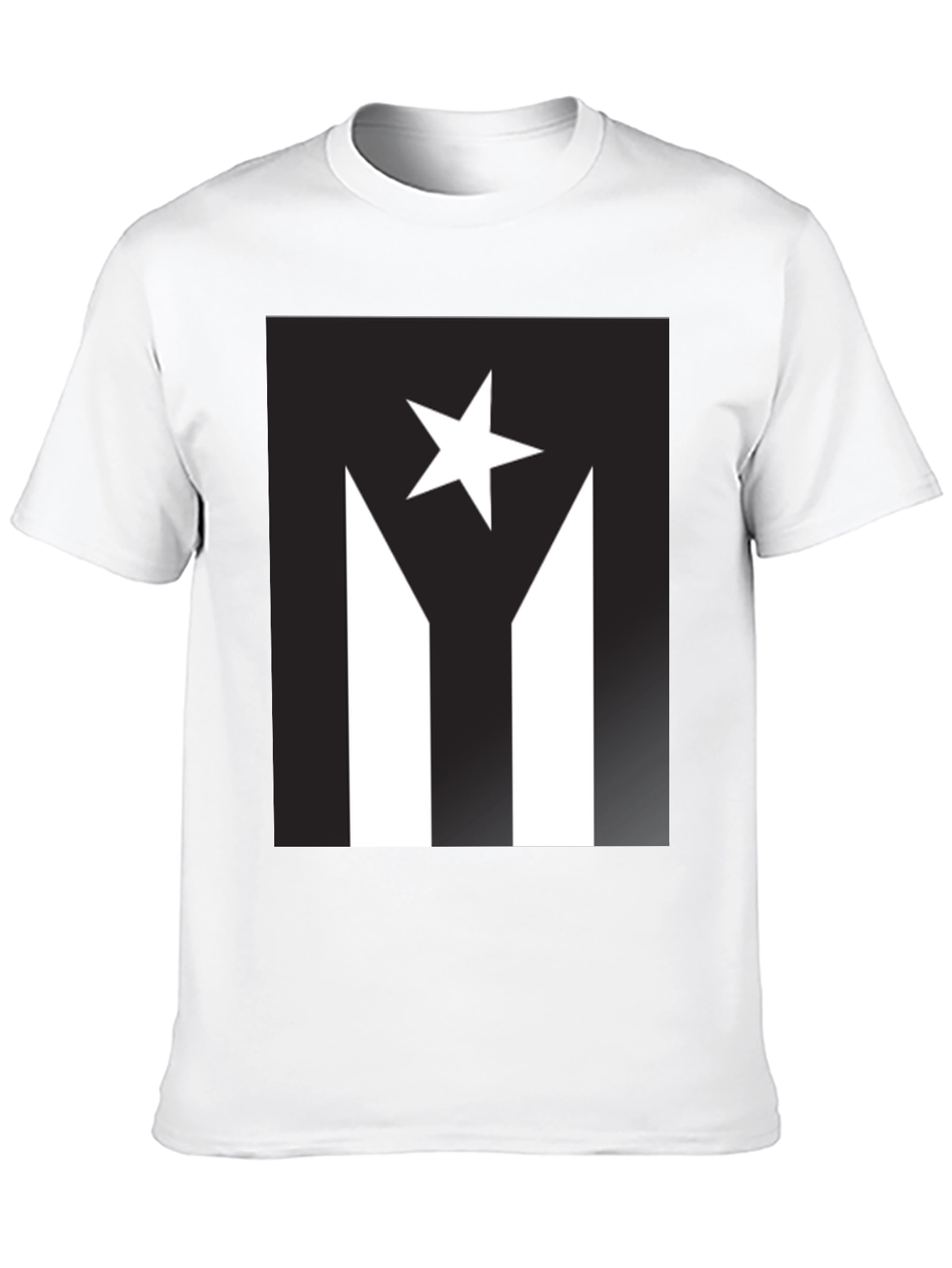 Puerto Rico Flag Inspired Black T-Shirt