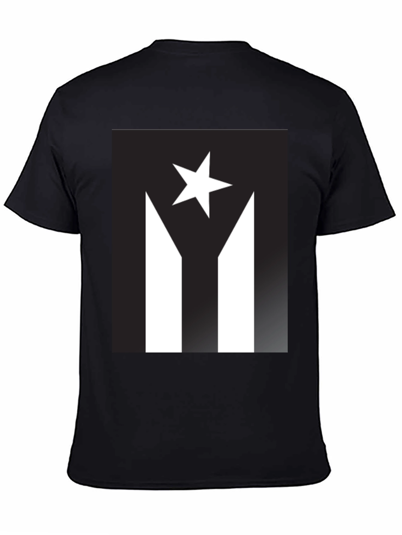 Puerto Rico Flag Inspired Black T-Shirt