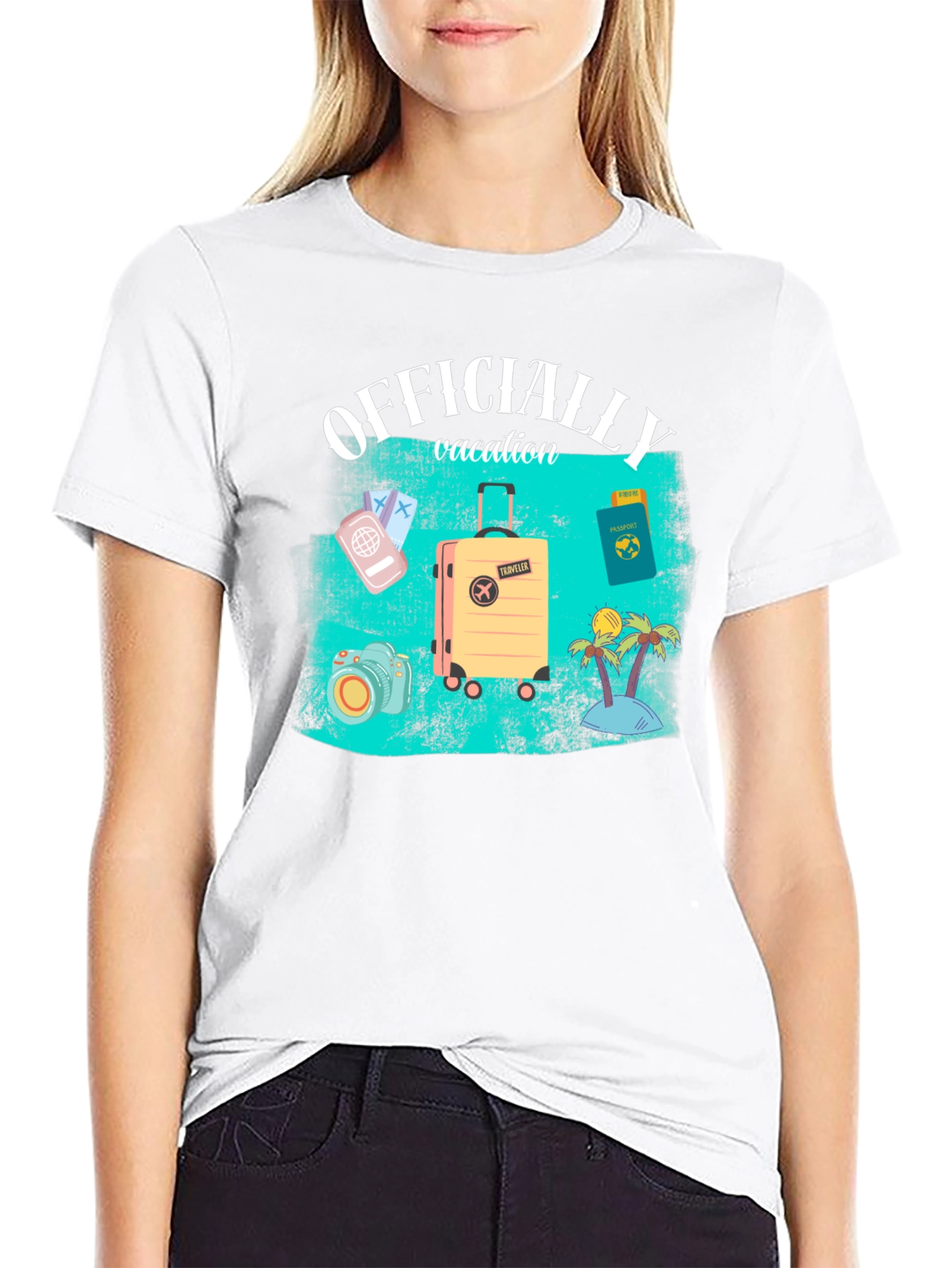 Officially Vacation Mode Graphic Tee - Black