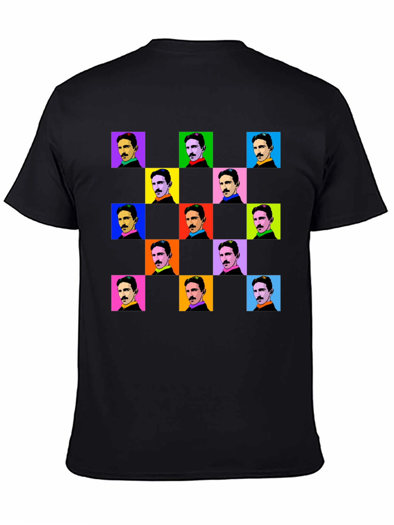 Nikola Tesla Pop Art T-Shirt - Black