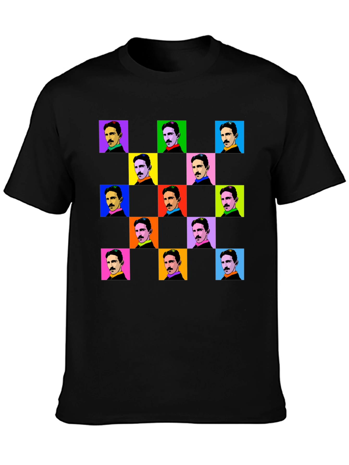 Nikola Tesla Pop Art T-Shirt - Black