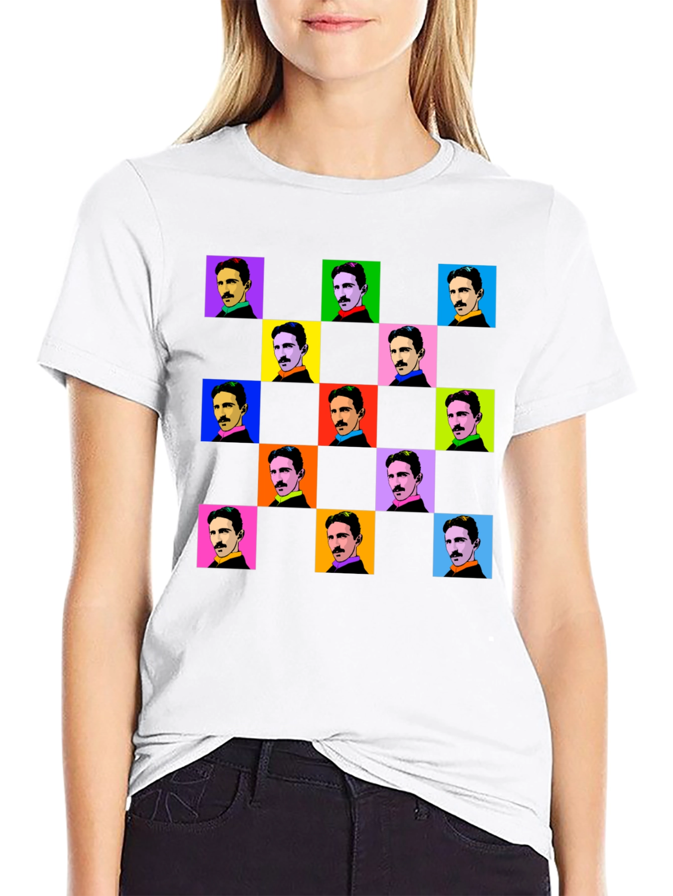 Nikola Tesla Pop Art T-Shirt - Black