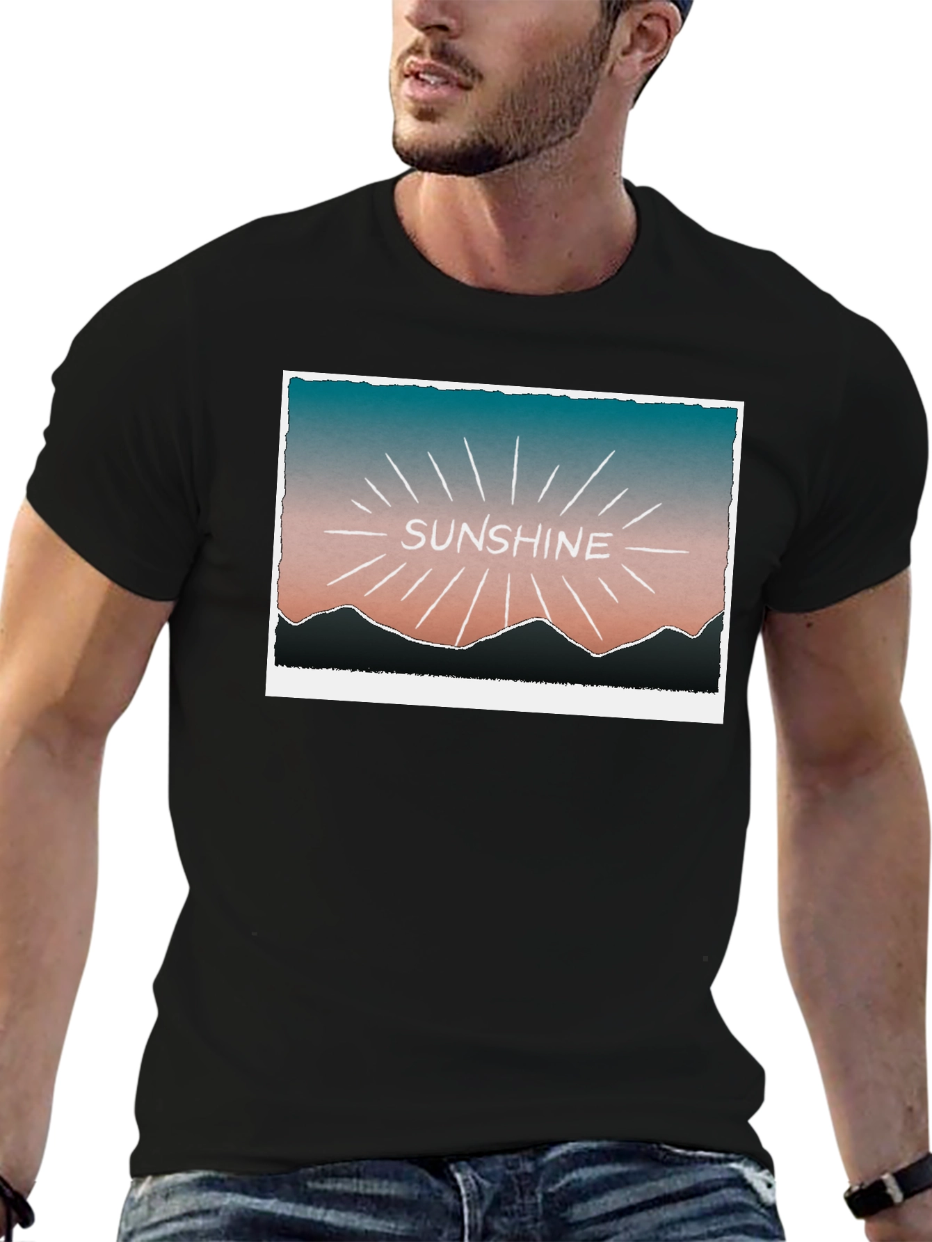 Sunshine Graphic Tee - Black Cotton T-Shirt