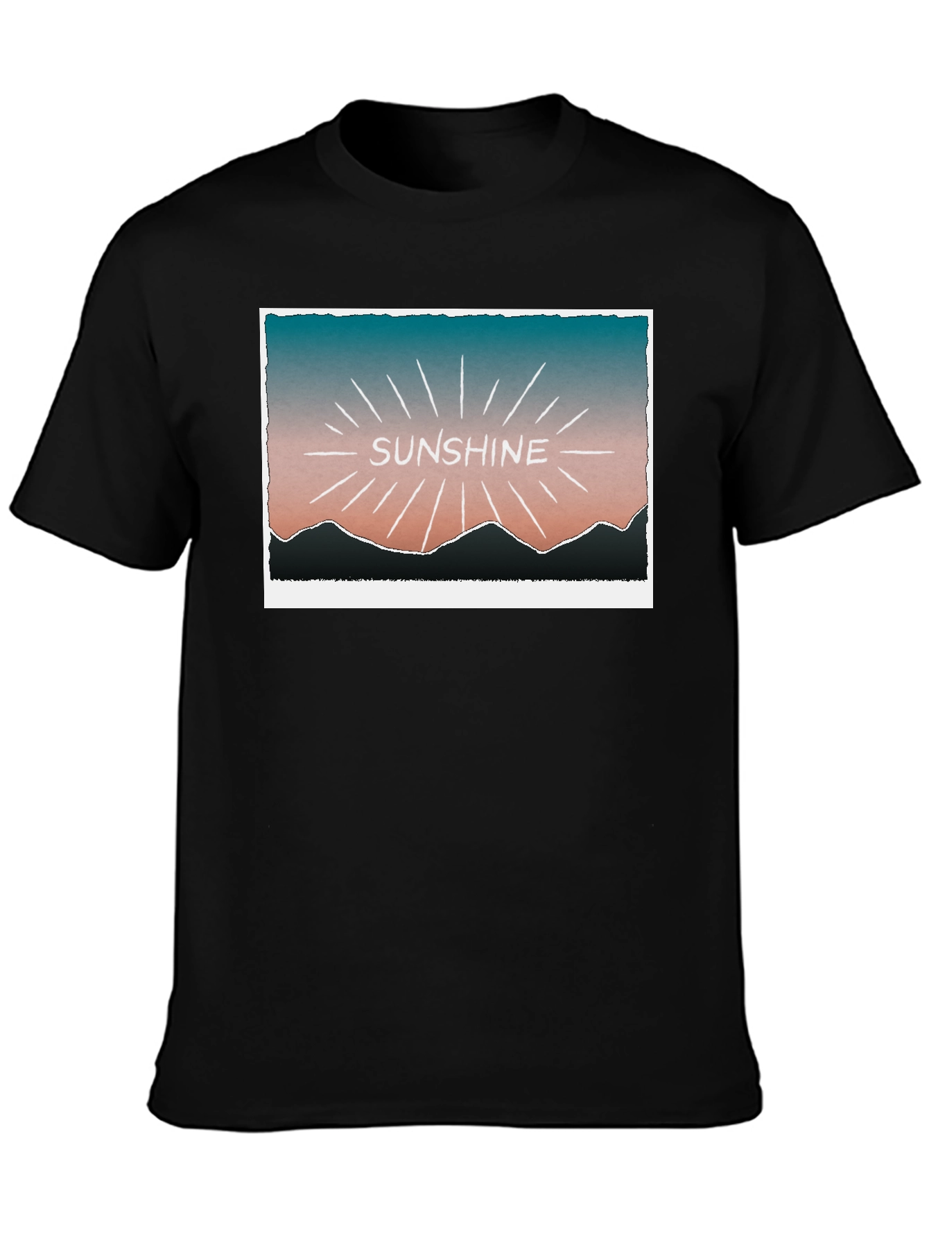 Sunshine Graphic Tee - Black Cotton T-Shirt
