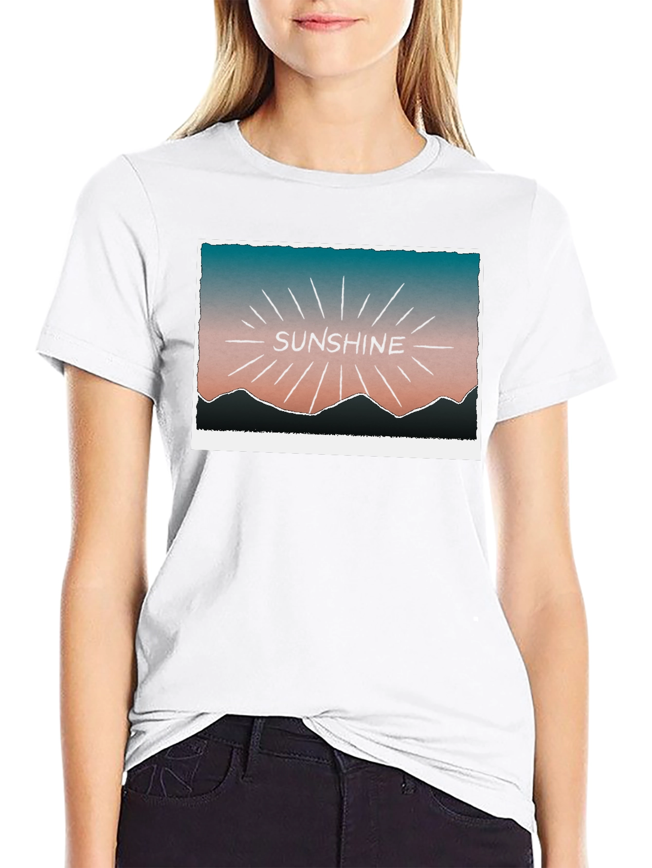 Sunshine Graphic Tee - Black Cotton T-Shirt