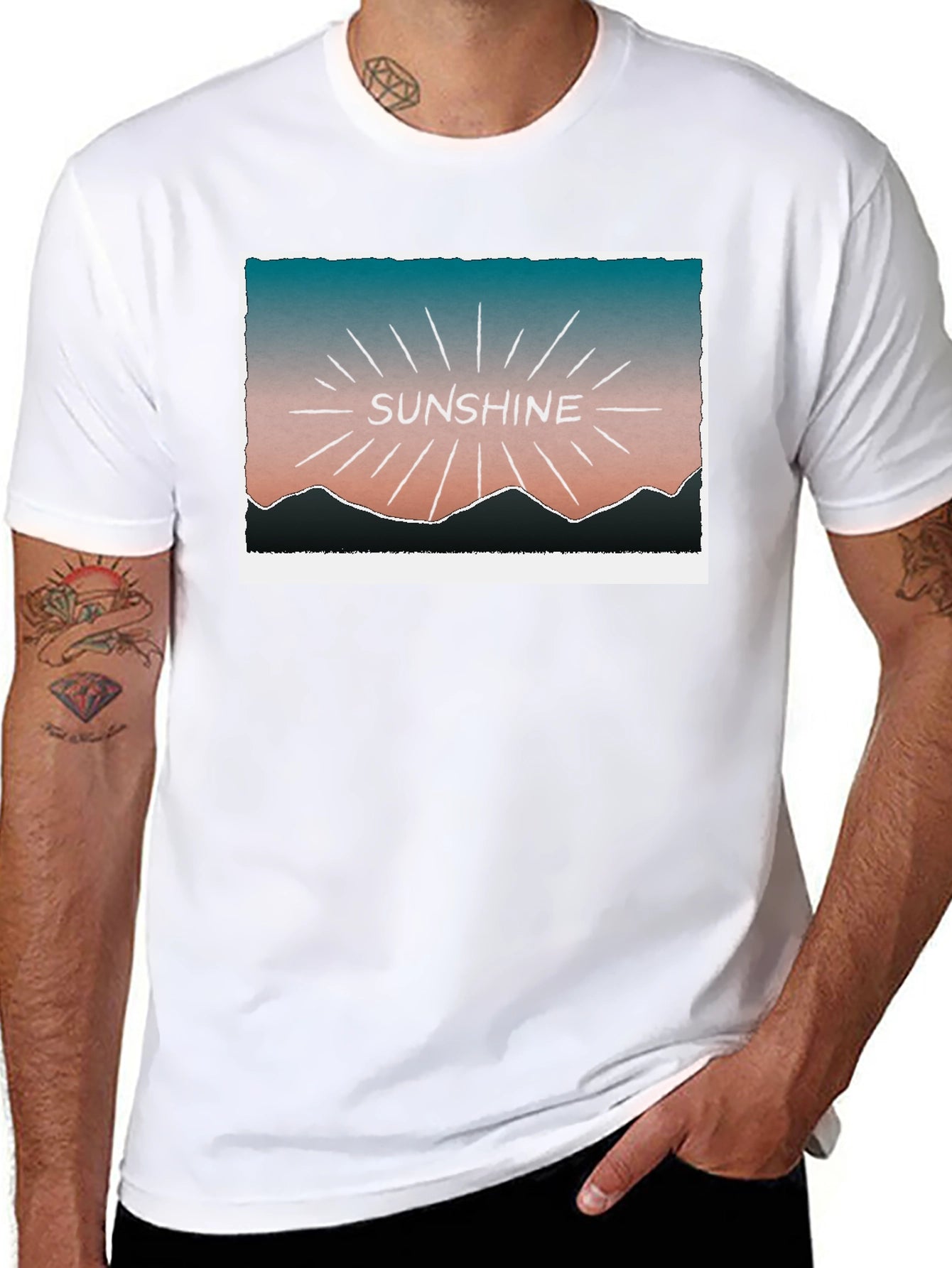 Sunshine Graphic Tee - Black Cotton T-Shirt
