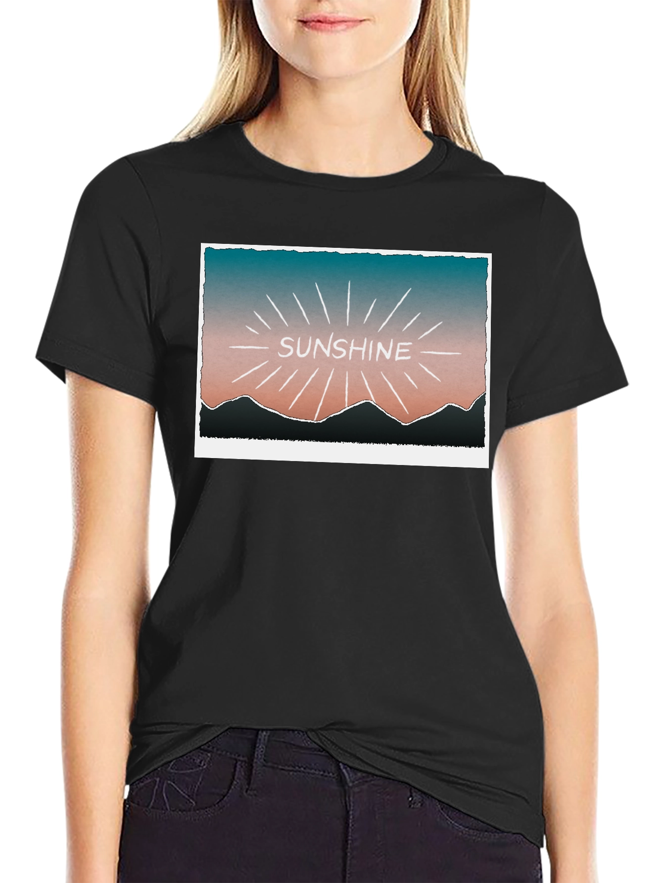 Sunshine Graphic Tee - Black Cotton T-Shirt