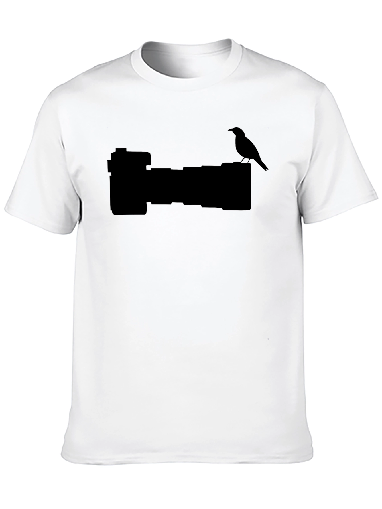 Camera Bird Graphic Black Tee