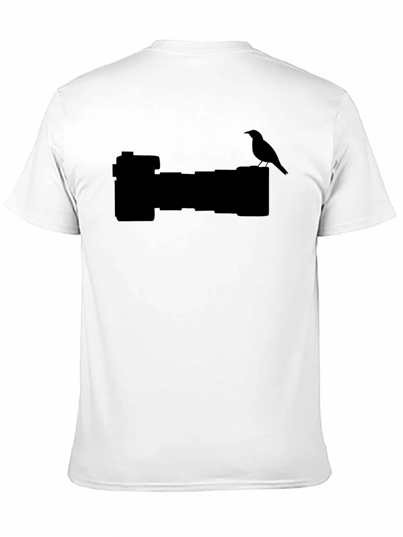 Camera Bird Graphic Black Tee