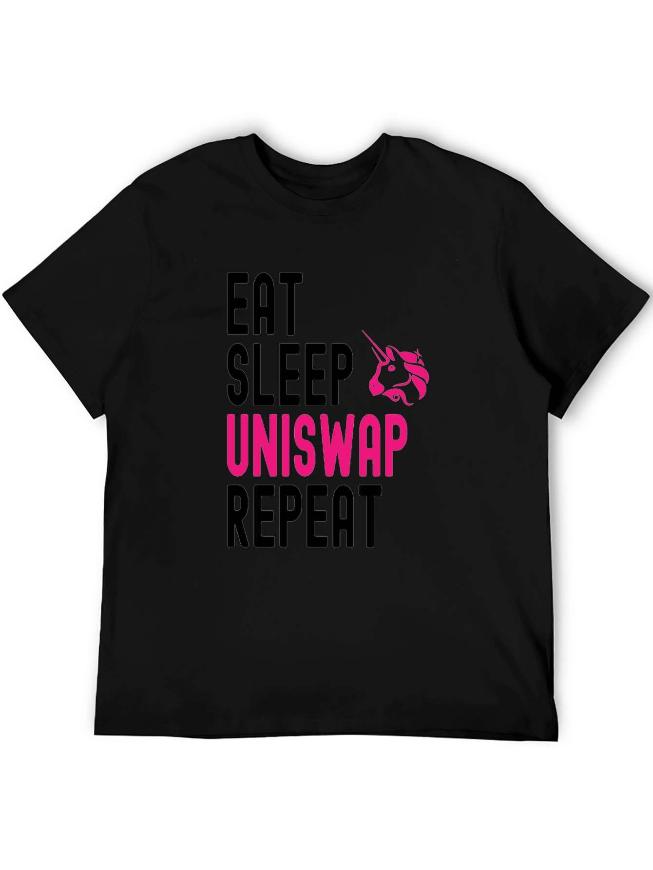 Eat Sleep Uniswap Repeat Black T-Shirt