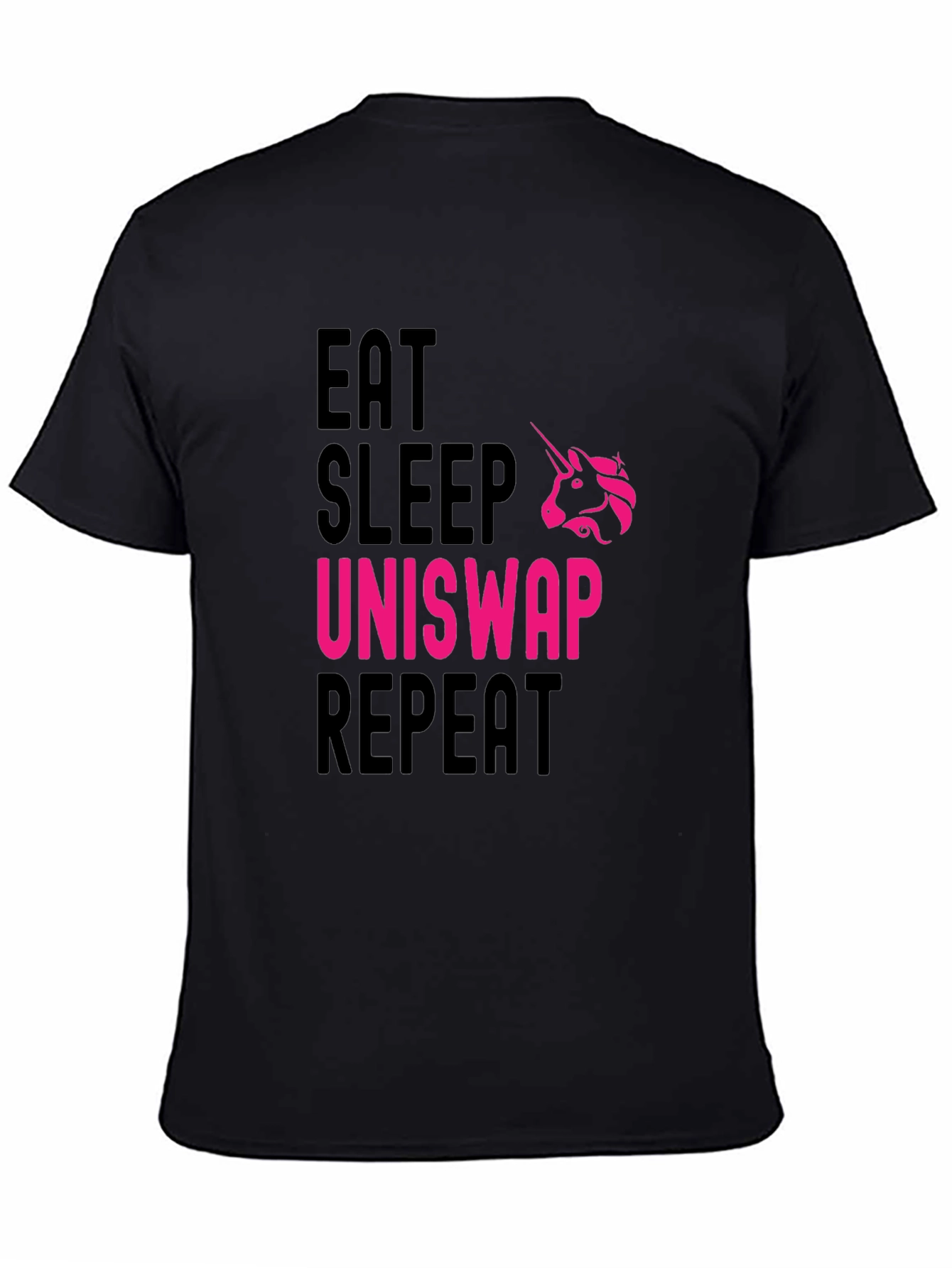 Eat Sleep Uniswap Repeat Black T-Shirt