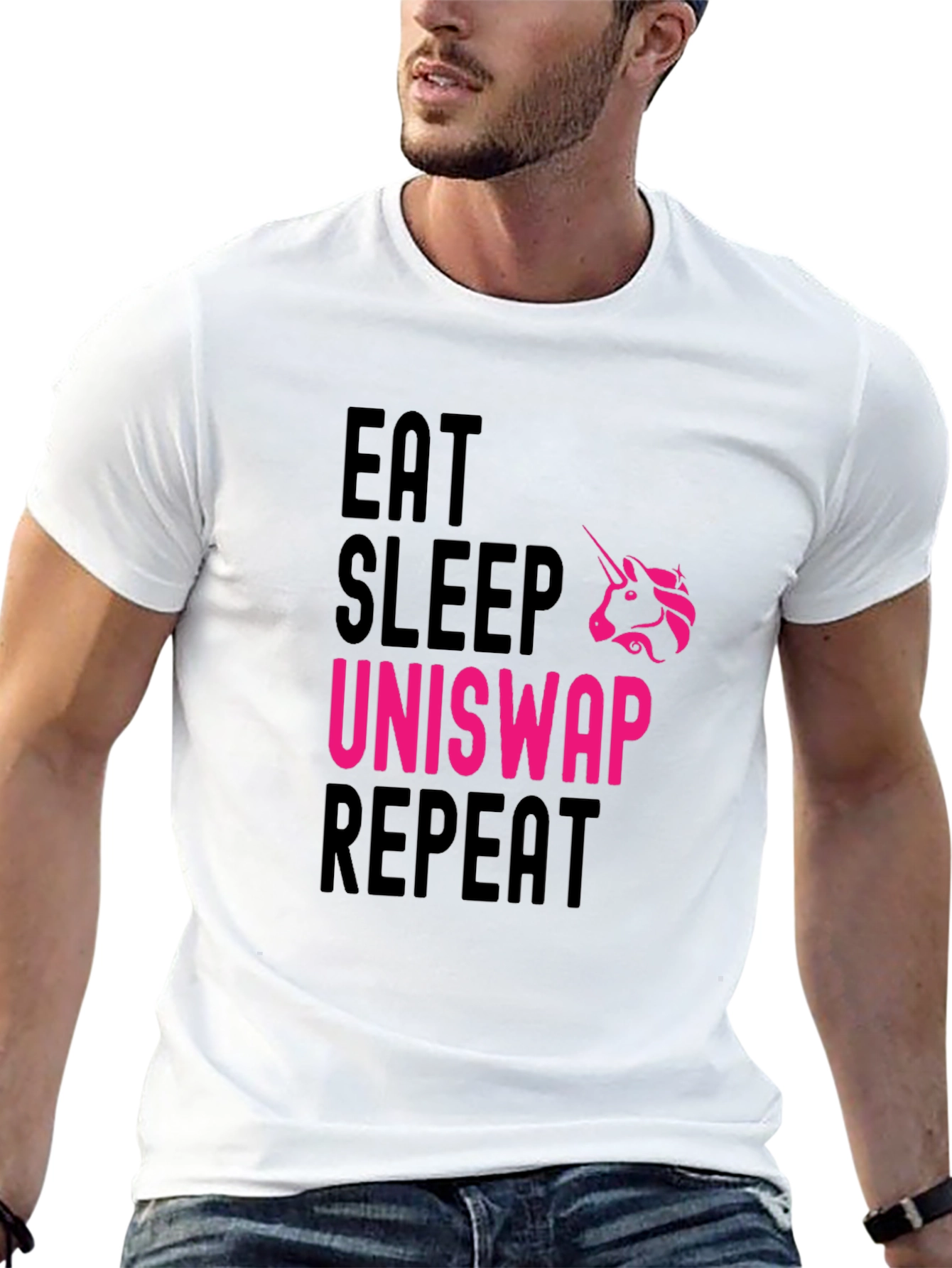Eat Sleep Uniswap Repeat Black T-Shirt
