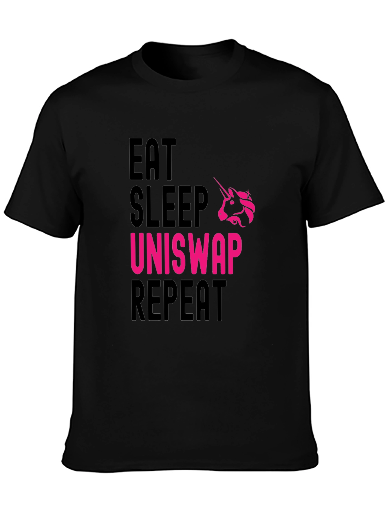 Eat Sleep Uniswap Repeat Black T-Shirt