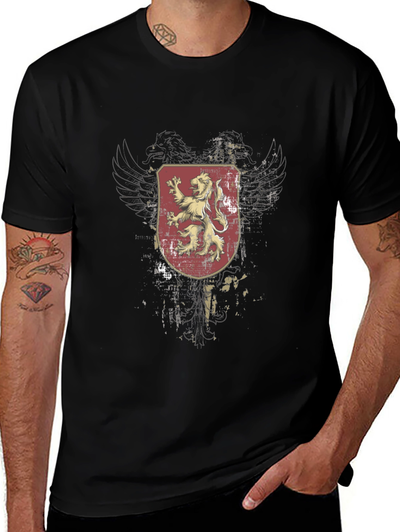 Lion Crest Graphic Black T-Shirt