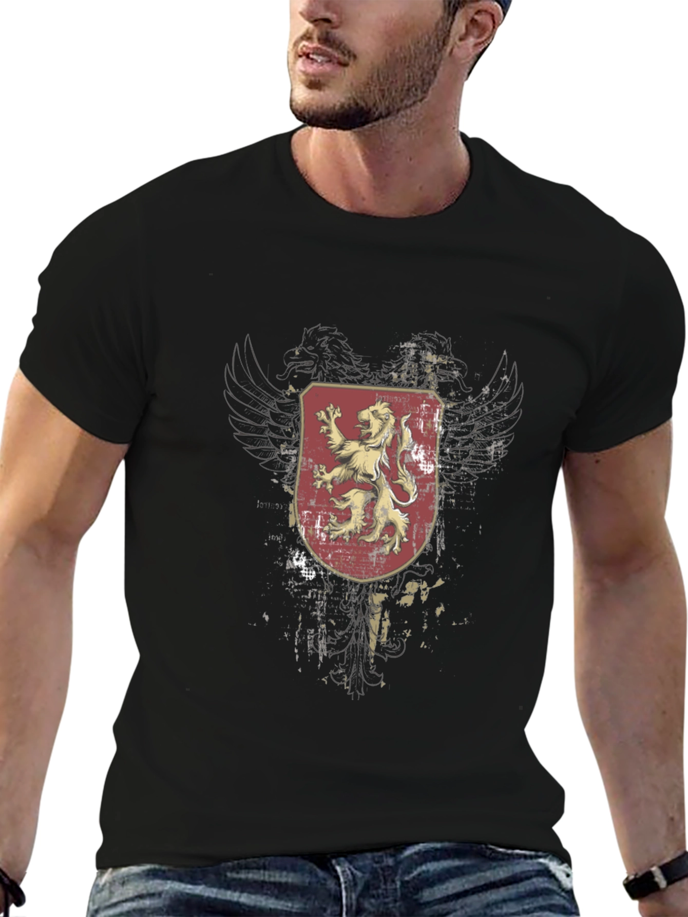 Lion Crest Graphic Black T-Shirt