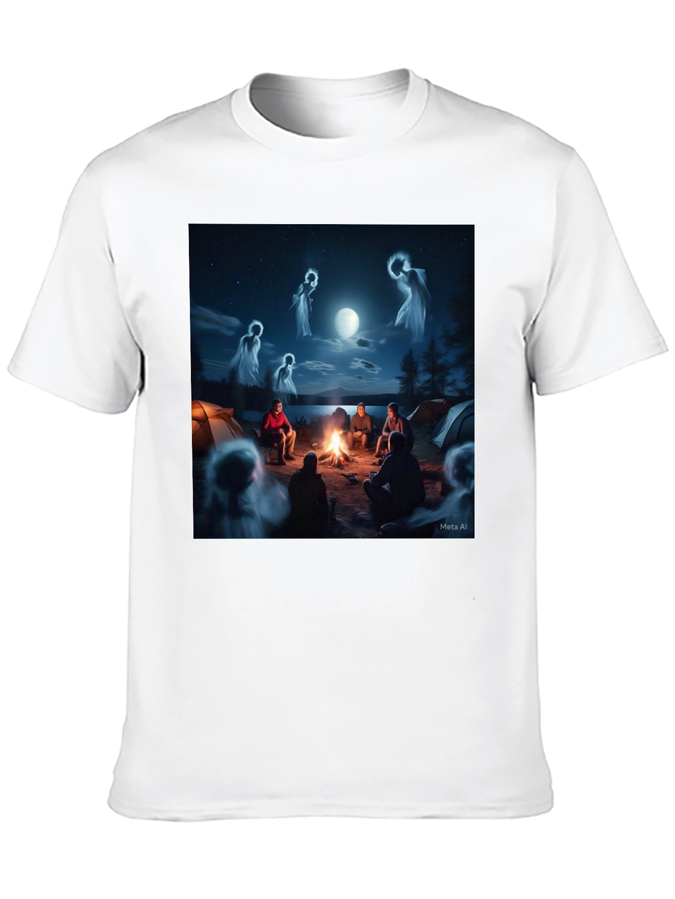 Campfire Spirits Graphic Tee - Black Cotton T-Shirt