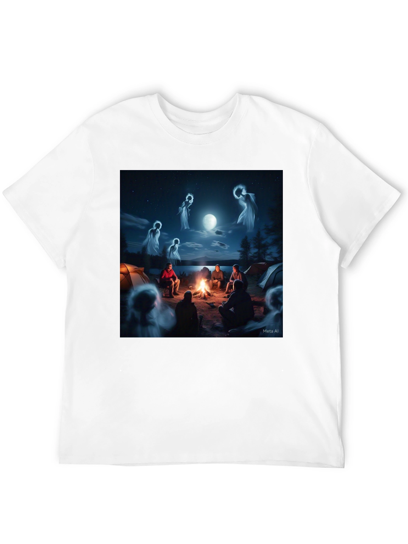 Campfire Spirits Graphic Tee - Black Cotton T-Shirt