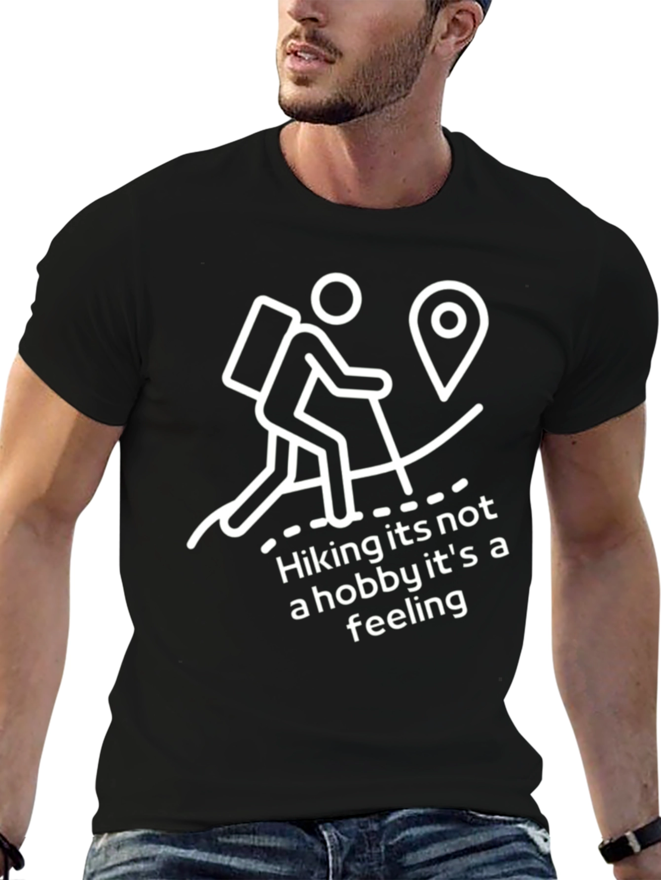 Hiking is a Feeling Graphic Tee - Black