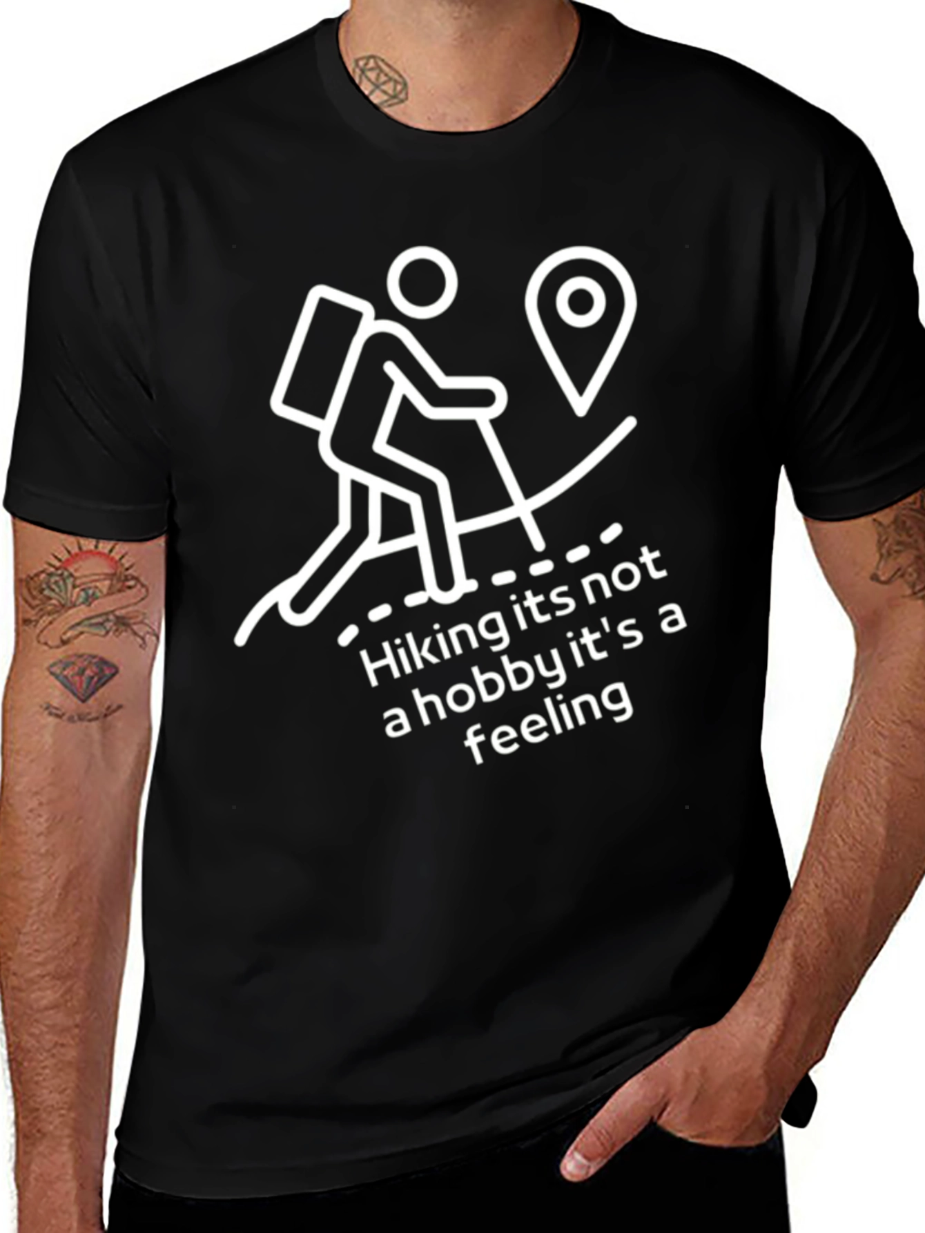 Hiking is a Feeling Graphic Tee - Black