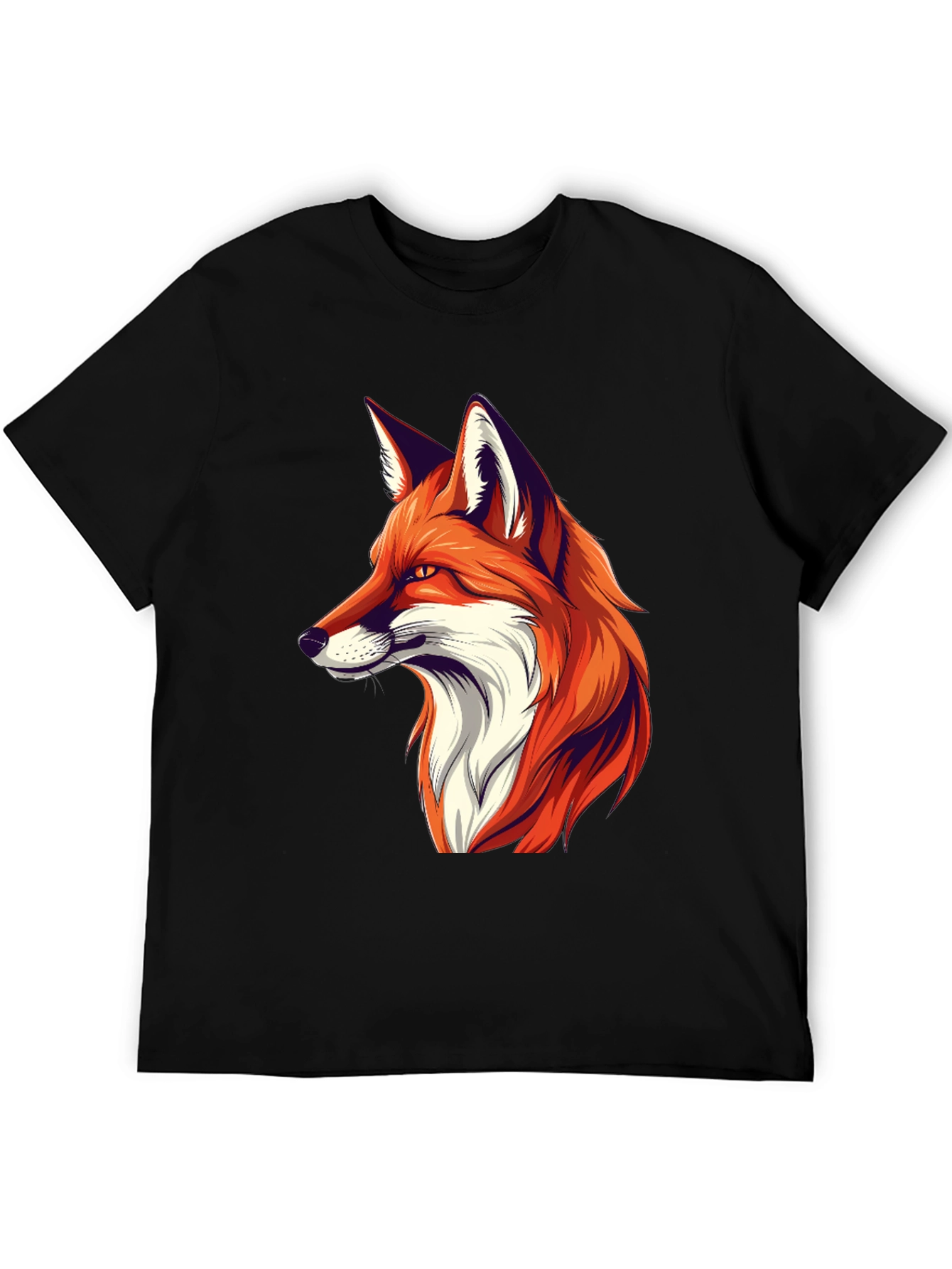 Cool Fox Graphic Tee - Black Cotton T-Shirt