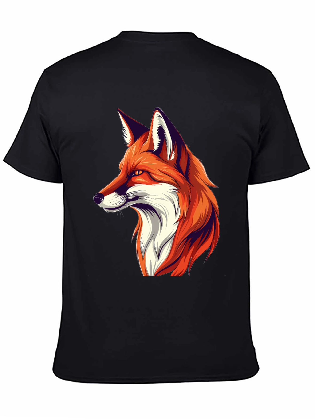 Cool Fox Graphic Tee - Black Cotton T-Shirt