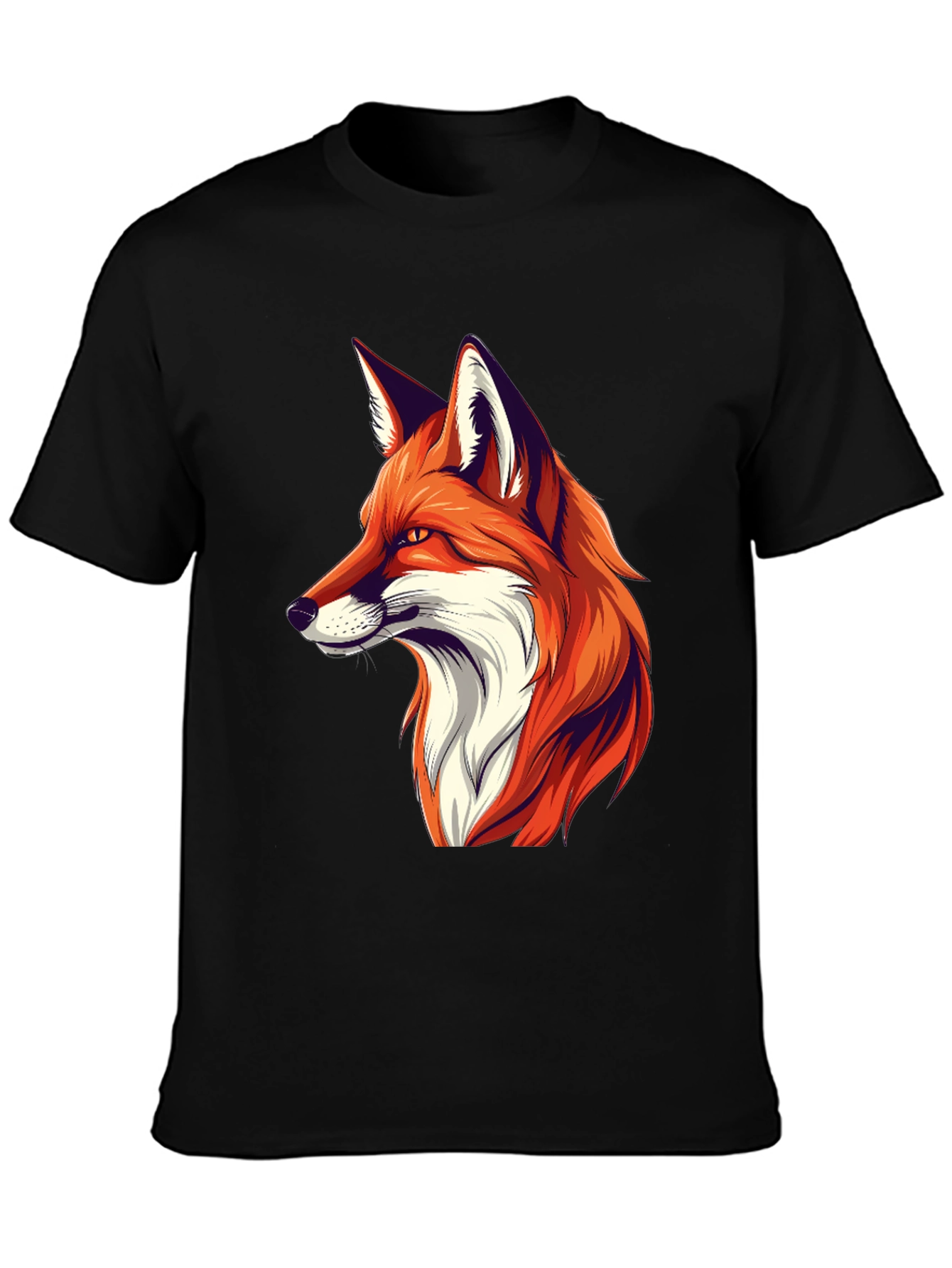 Cool Fox Graphic Tee - Black Cotton T-Shirt