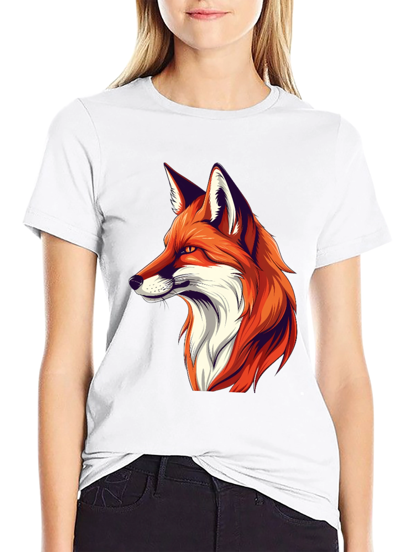 Cool Fox Graphic Tee - Black Cotton T-Shirt