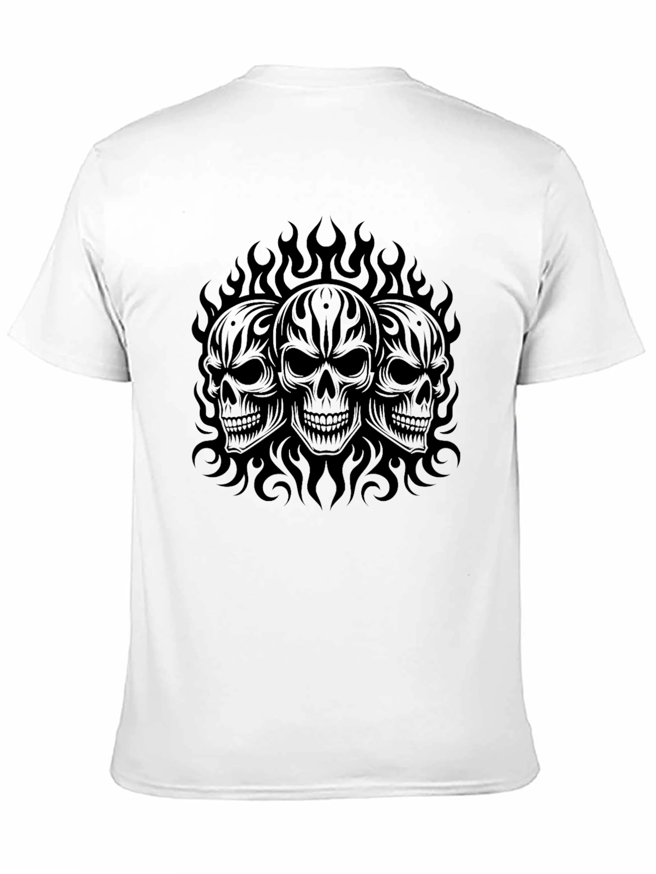 Skull Flames Graphic Black T-Shirt