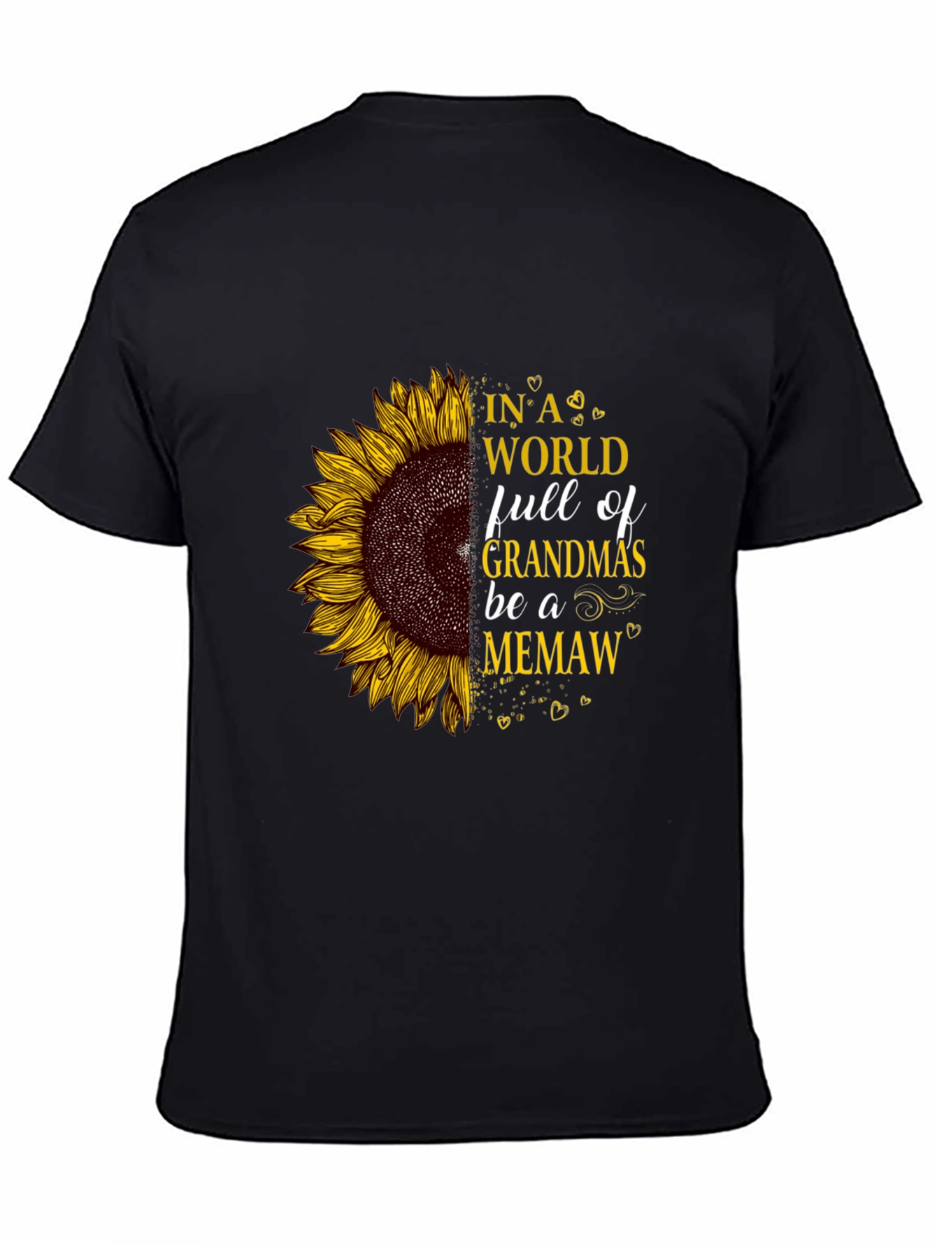 Sunflower Grandma Graphic Tee - Black