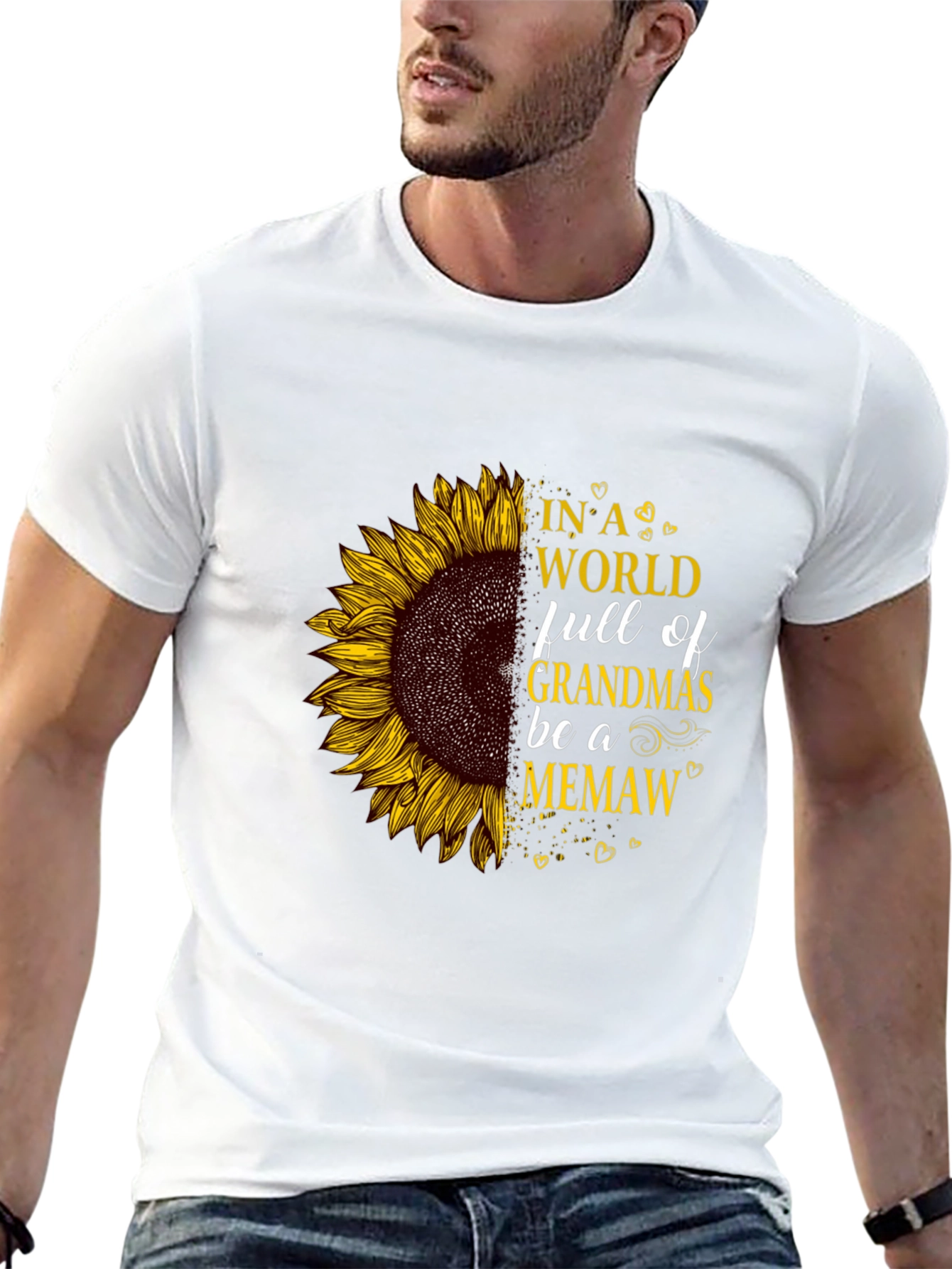 Sunflower Grandma Graphic Tee - Black