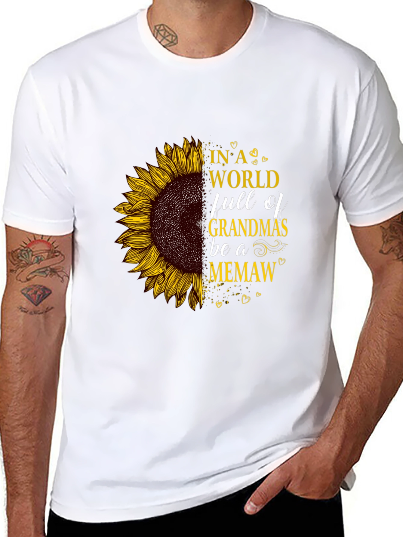 Sunflower Grandma Graphic Tee - Black