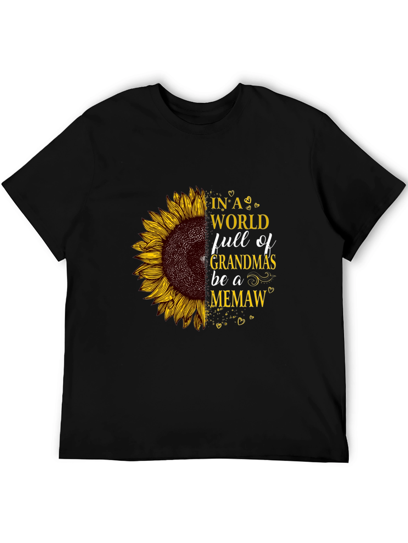 Sunflower Grandma Graphic Tee - Black