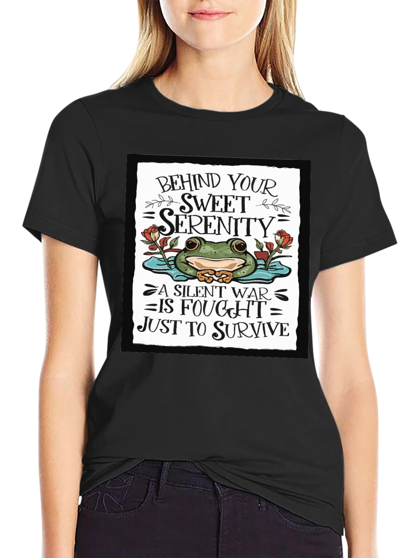 Sweet Serenity Frog Graphic T-Shirt