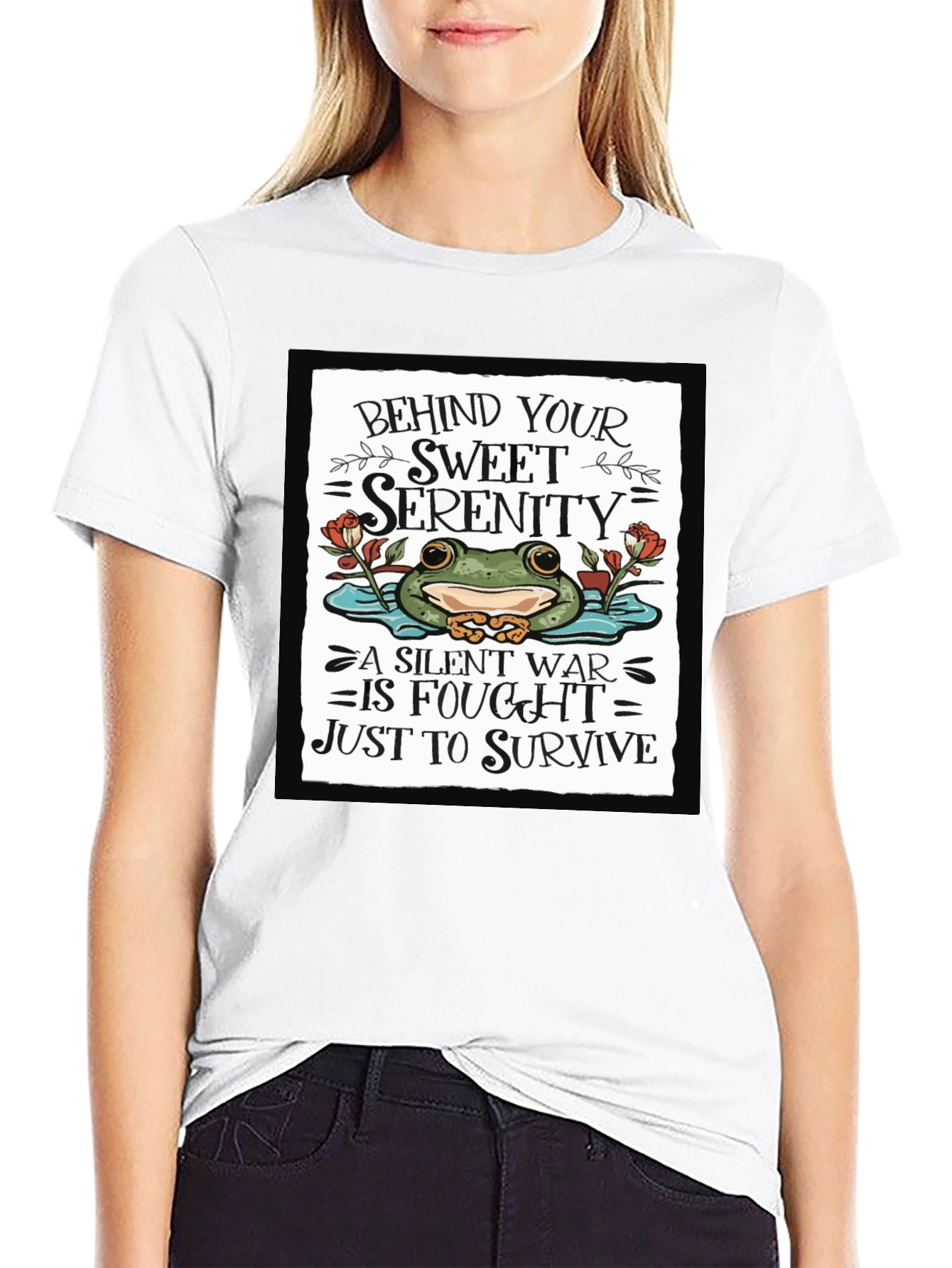 Sweet Serenity Frog Graphic T-Shirt