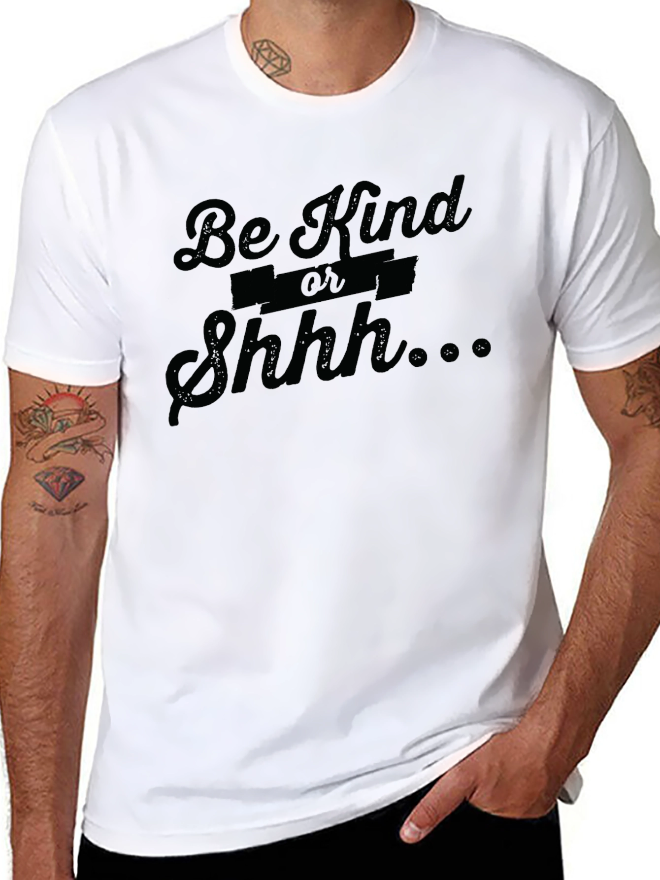 Be Kind or Shhh... Funny Graphic T-Shirt