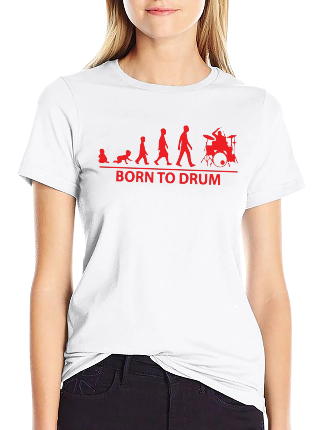 Born To Drum Evolution T-Shirt - Black