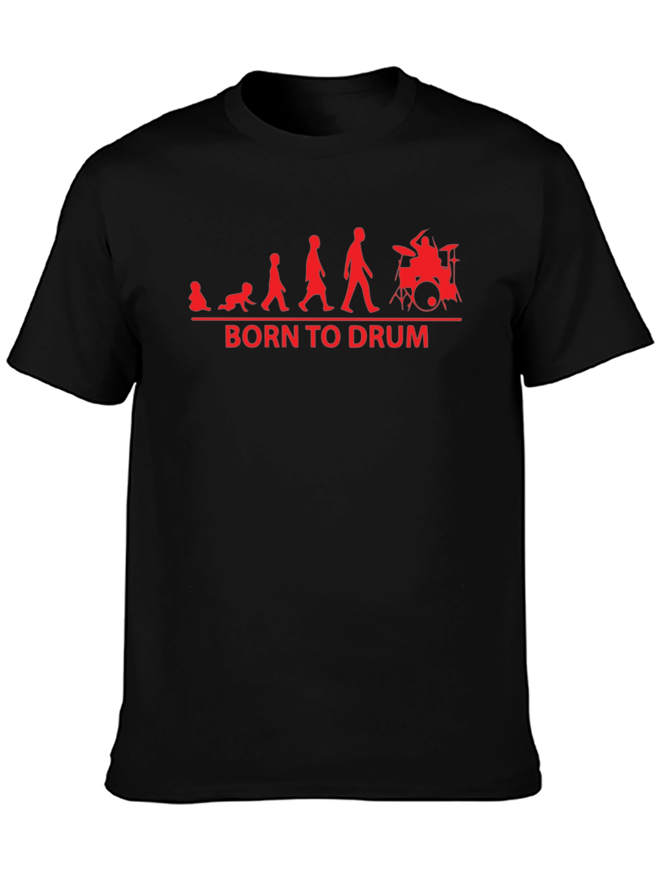 Born To Drum Evolution T-Shirt - Black