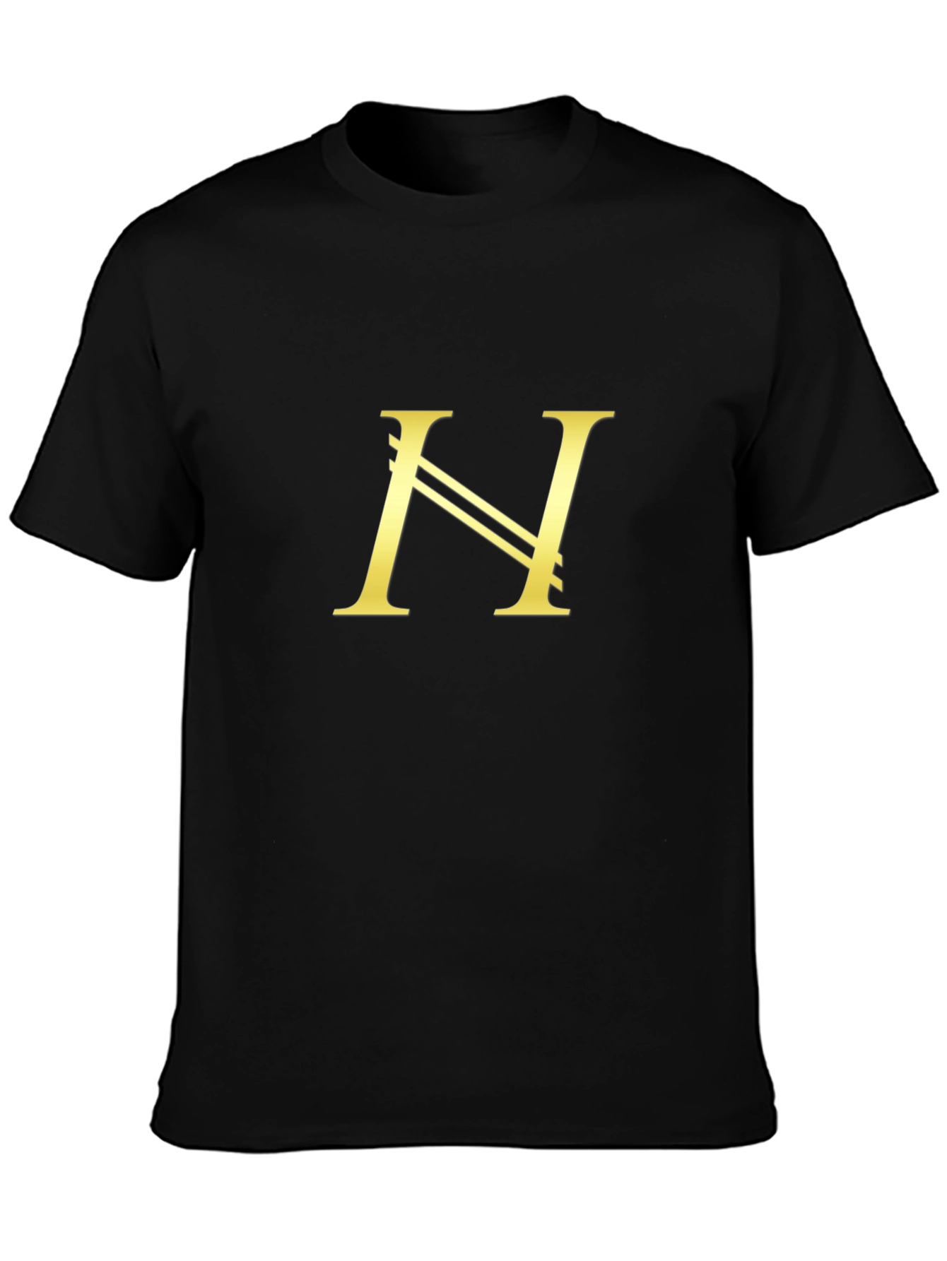 Black T-Shirt with Gold H Logo