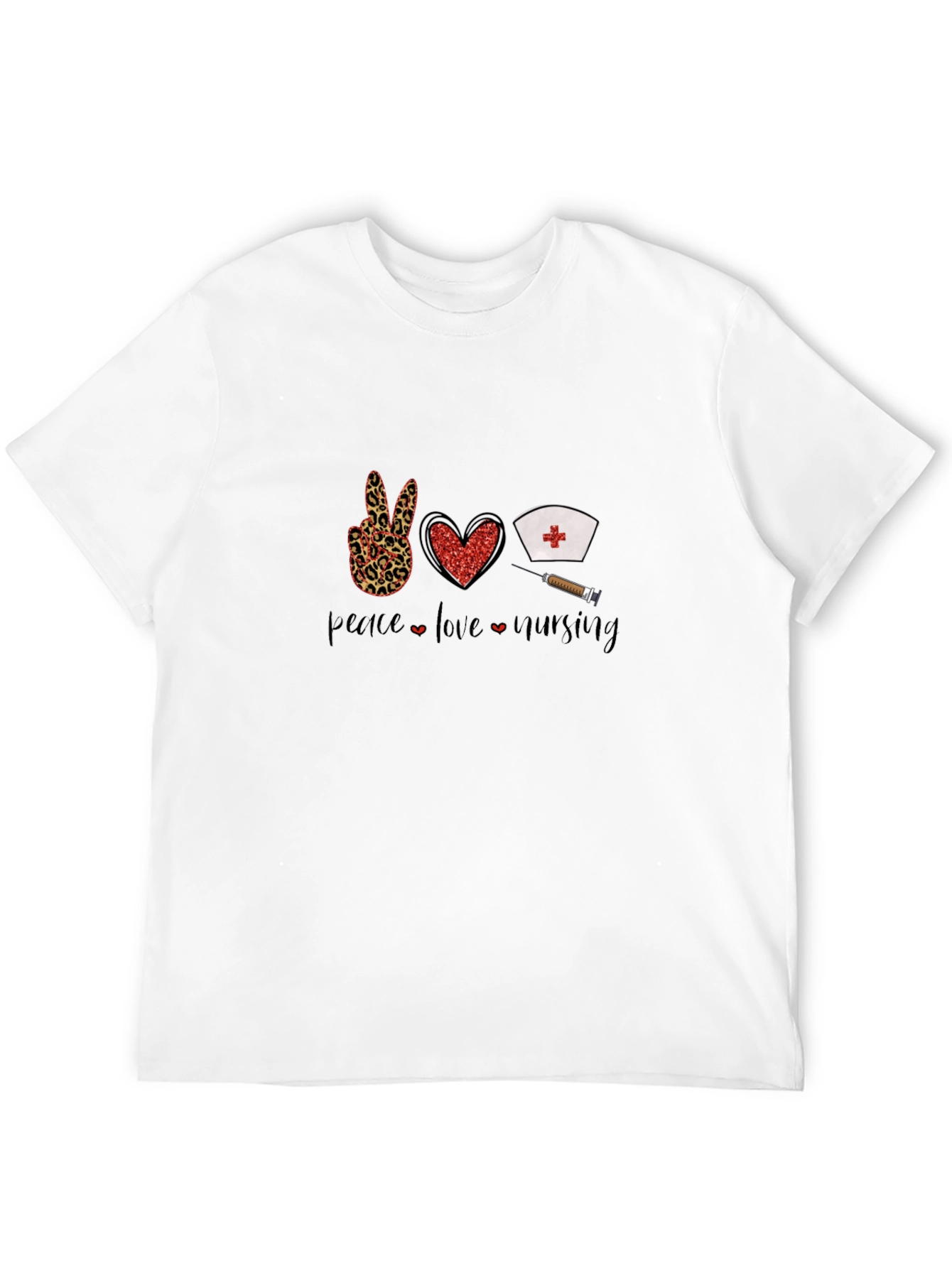 Peace Love Nursing Black Graphic T-Shirt