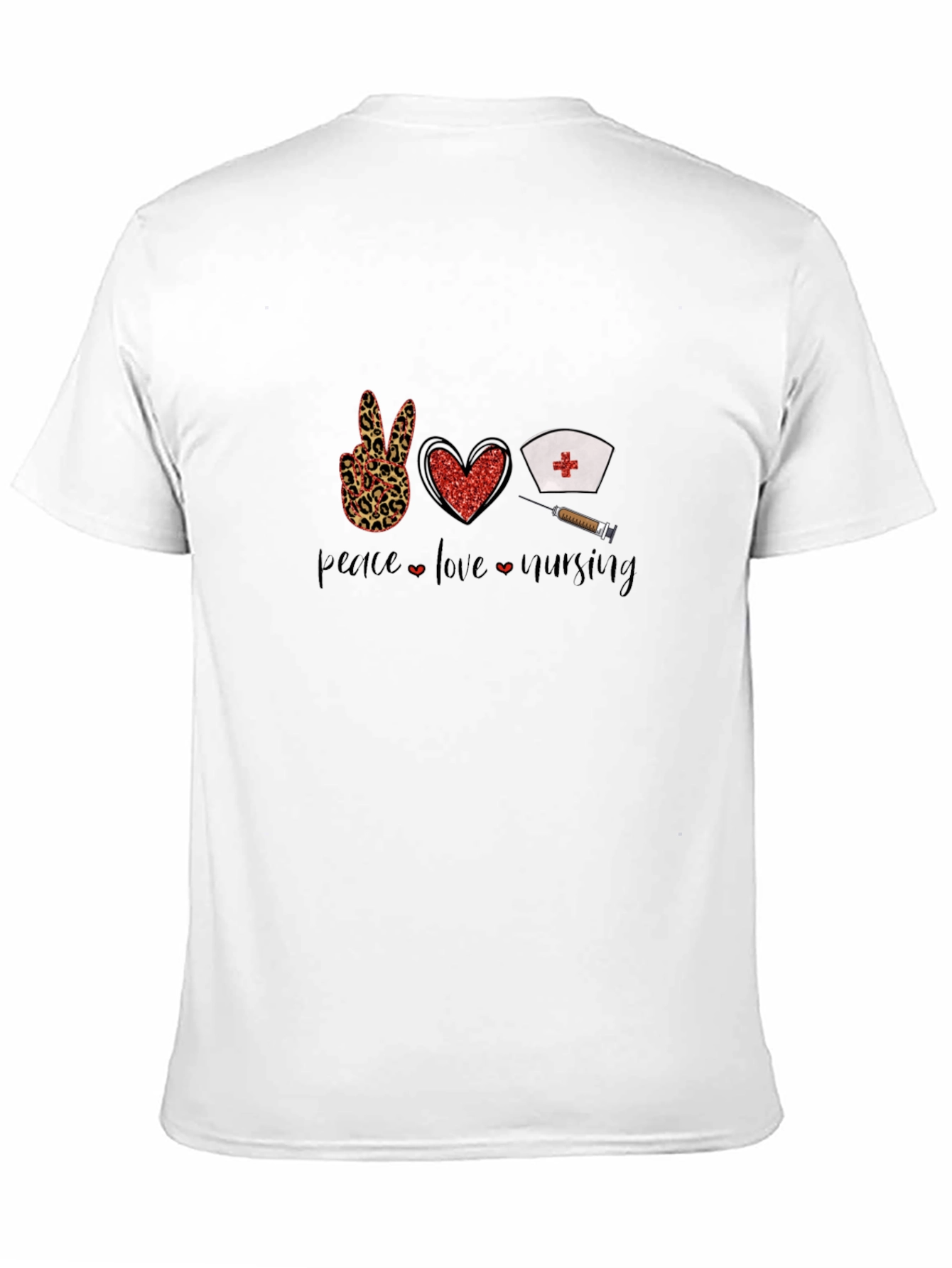 Peace Love Nursing Black Graphic T-Shirt
