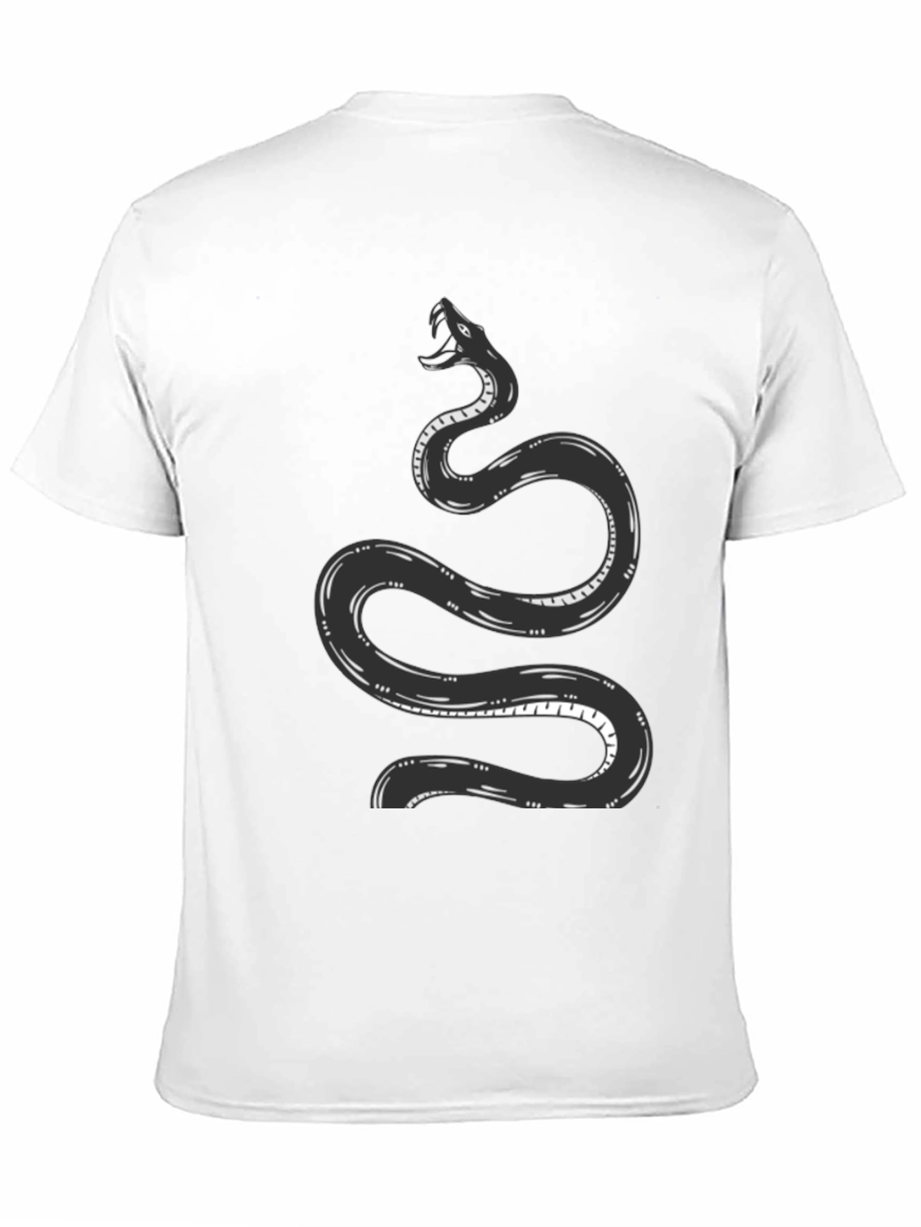 Snake Graphic Tee - Black Cotton T-Shirt
